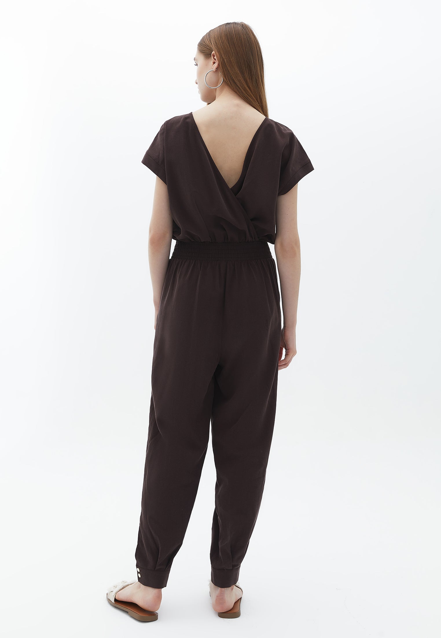 BELTED JUMPSUIT - BLACK COFFEE