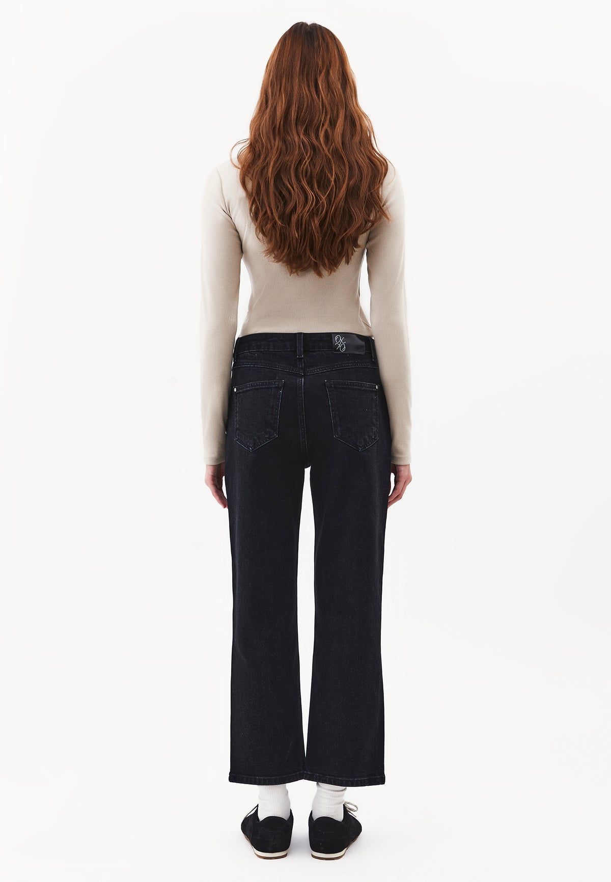 Five Pocket Straight Leg Denim Pants - BLACK DENIM