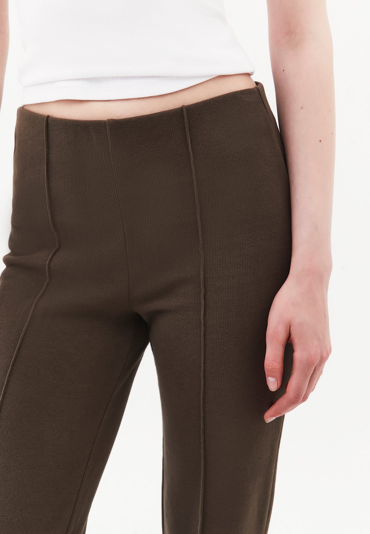 High Waist Flared Spanish Trousers - Brown