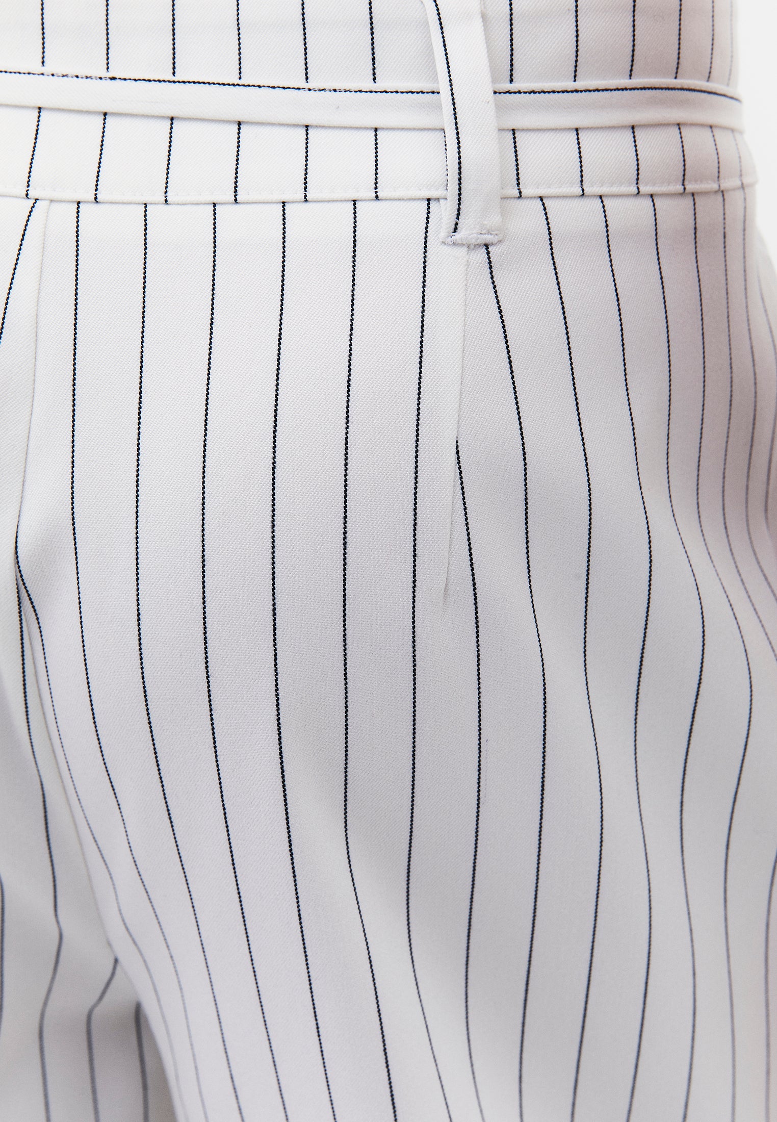 Striped Barrel Leg Long Trousers - BLACK STRIPE COMB
