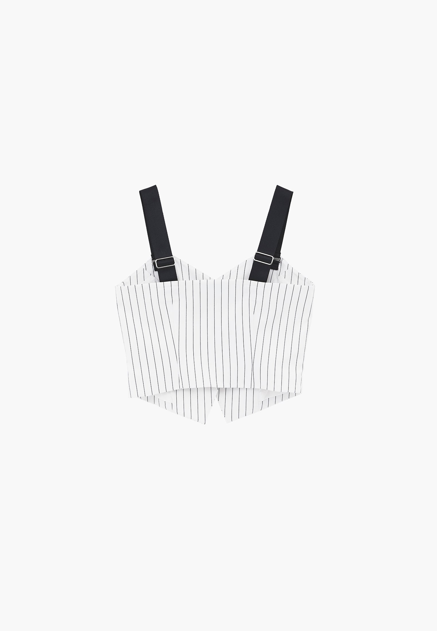 Standard Length V-Neck Striped Vest - BLACK STRIPE COMB