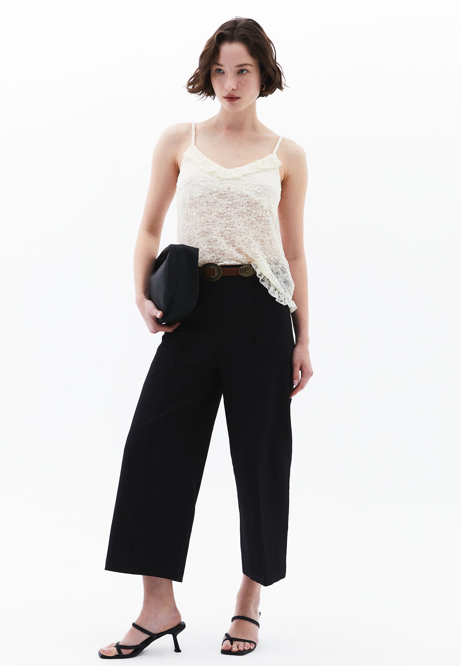Ultra High Waist Culotte Pants - BLACK