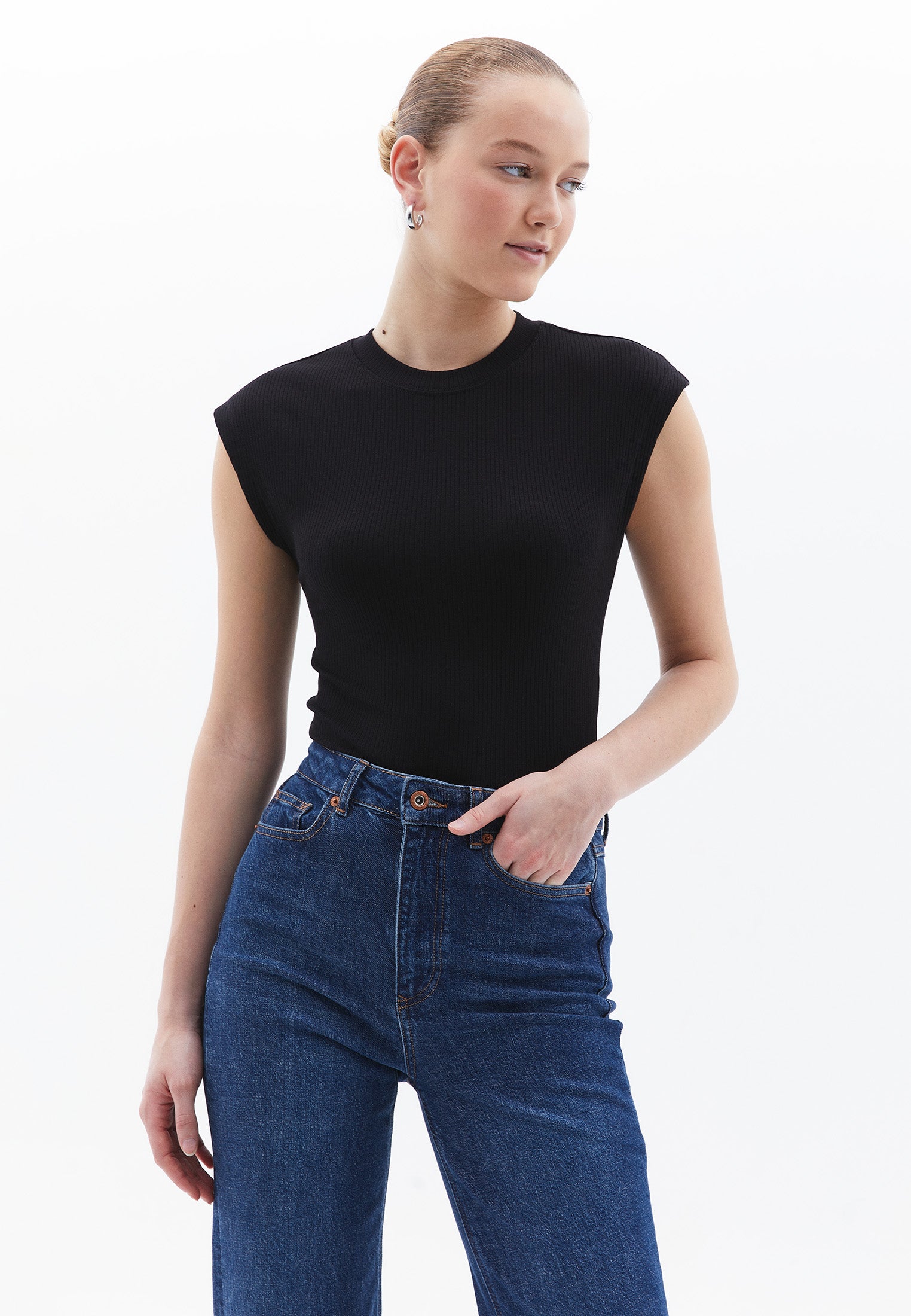 Long sleeve loose t-shirt - BLACK