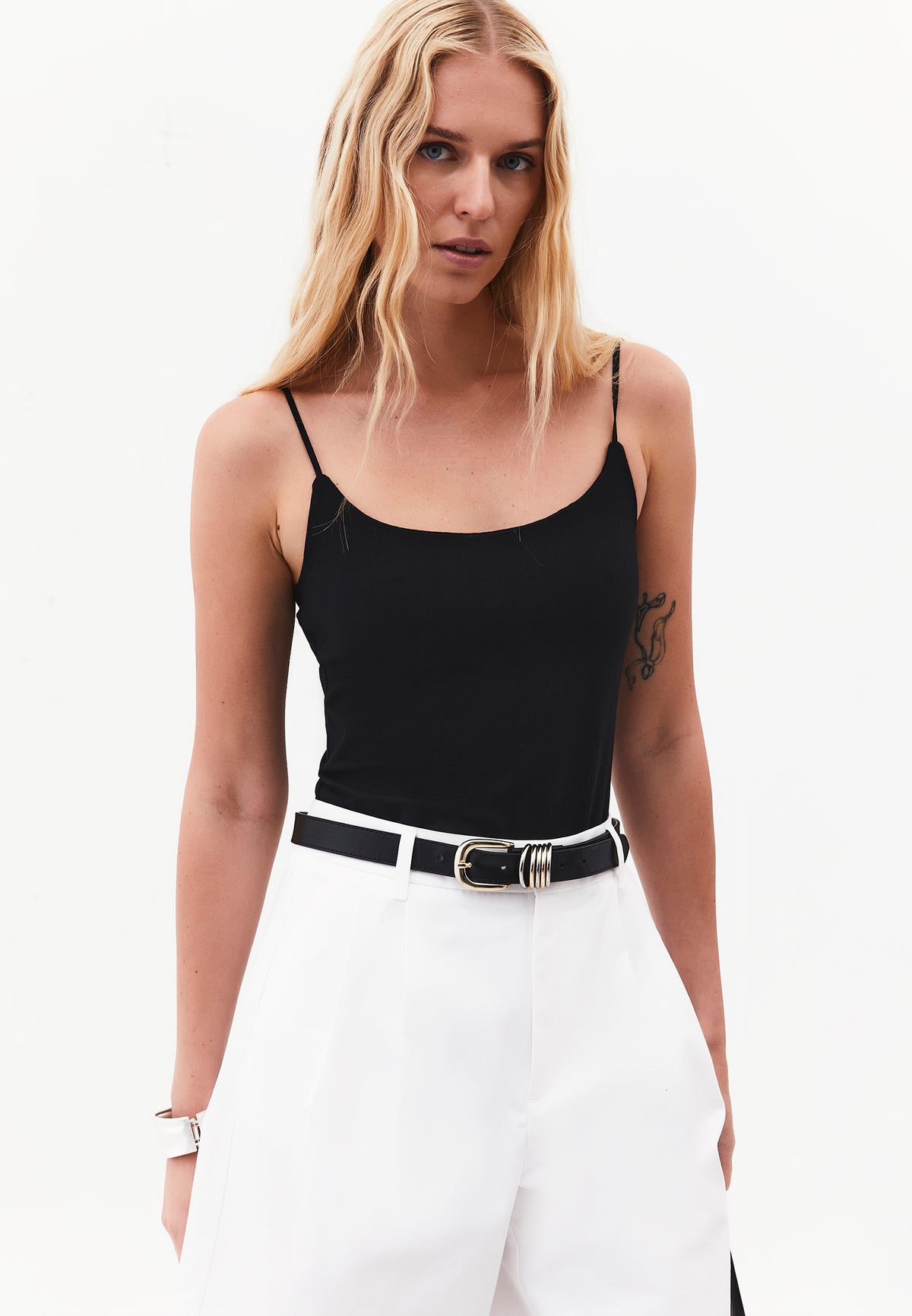 Bodycon Tank Top U Neck - BLACK