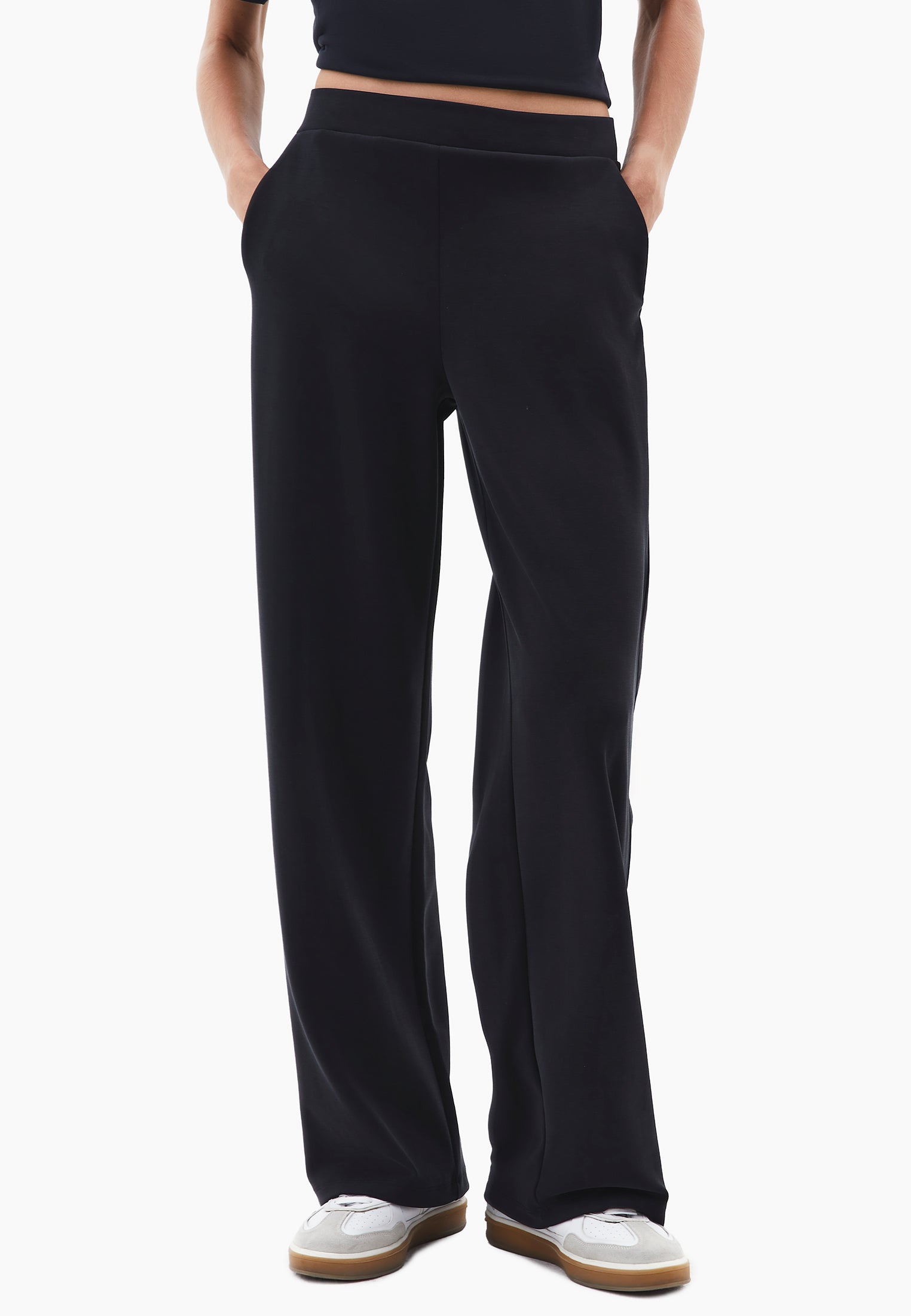 High waist flared trousers - BLACK