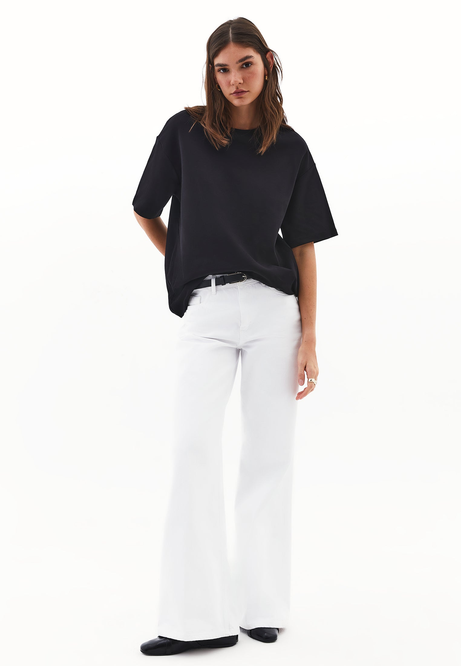 Oversized cotton t-shirt - BLACK