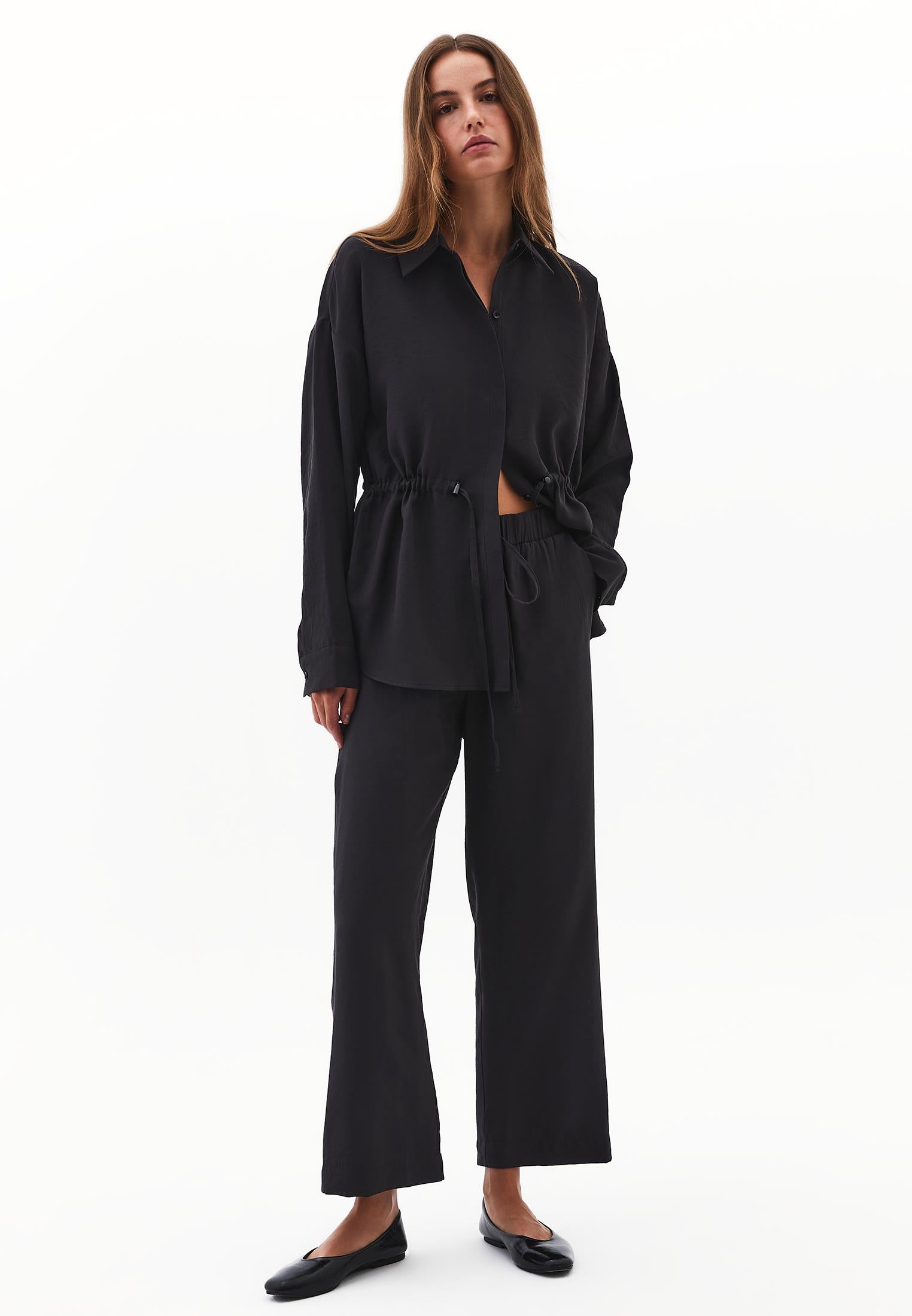 Oversize Tunic Shirt - BLACK