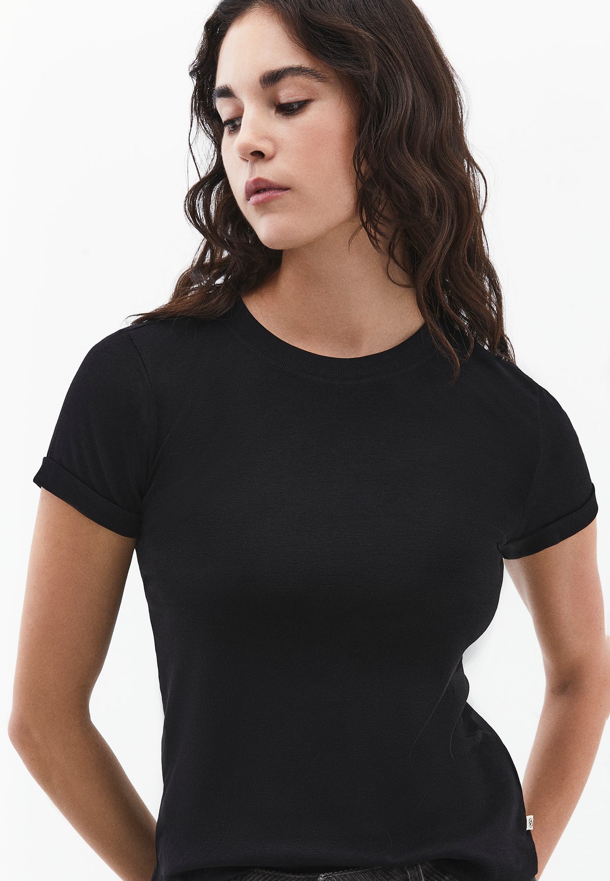 Women's Crew Neck Short Sleeve T-Shirt - Black