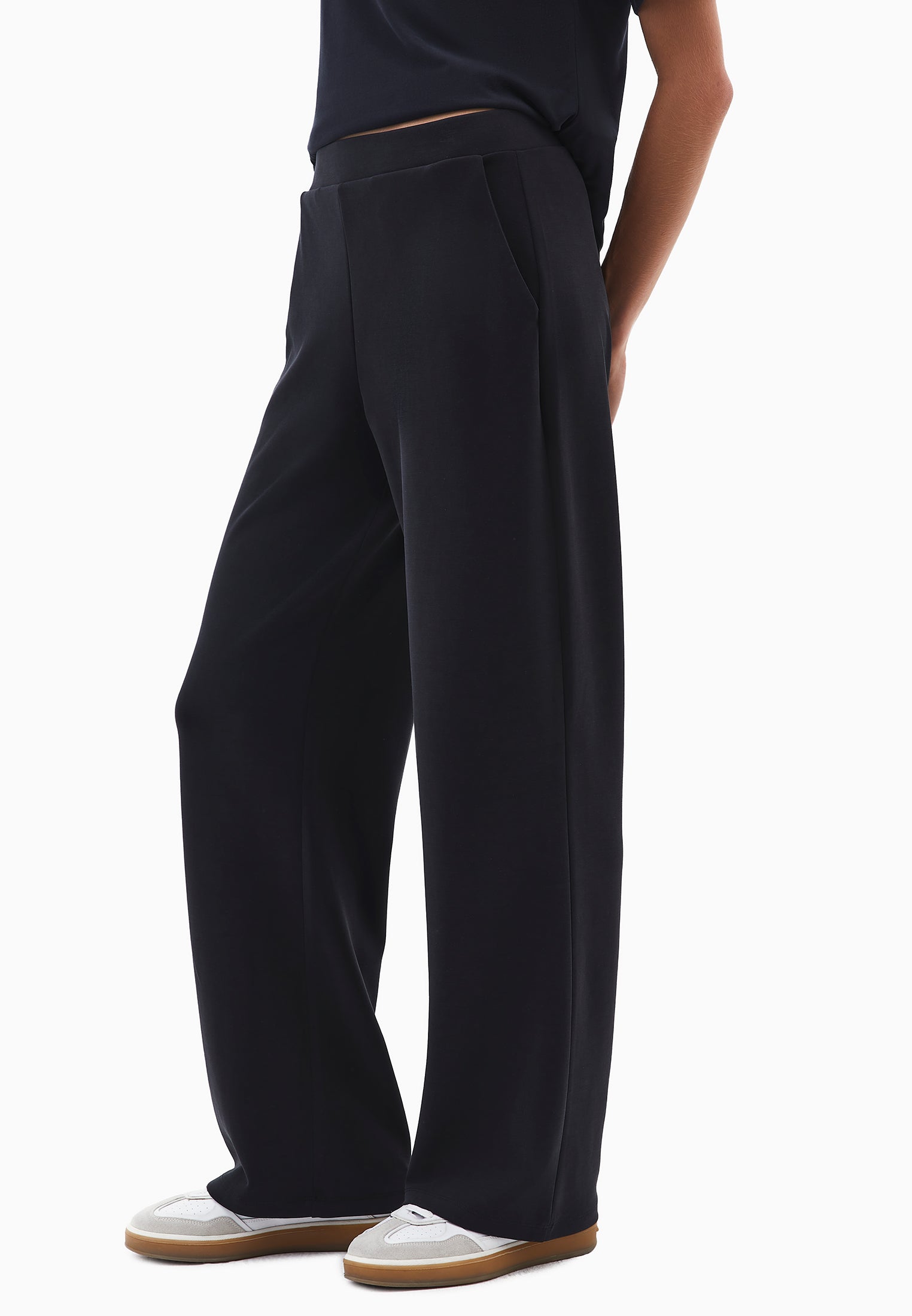 High waist flared trousers - BLACK