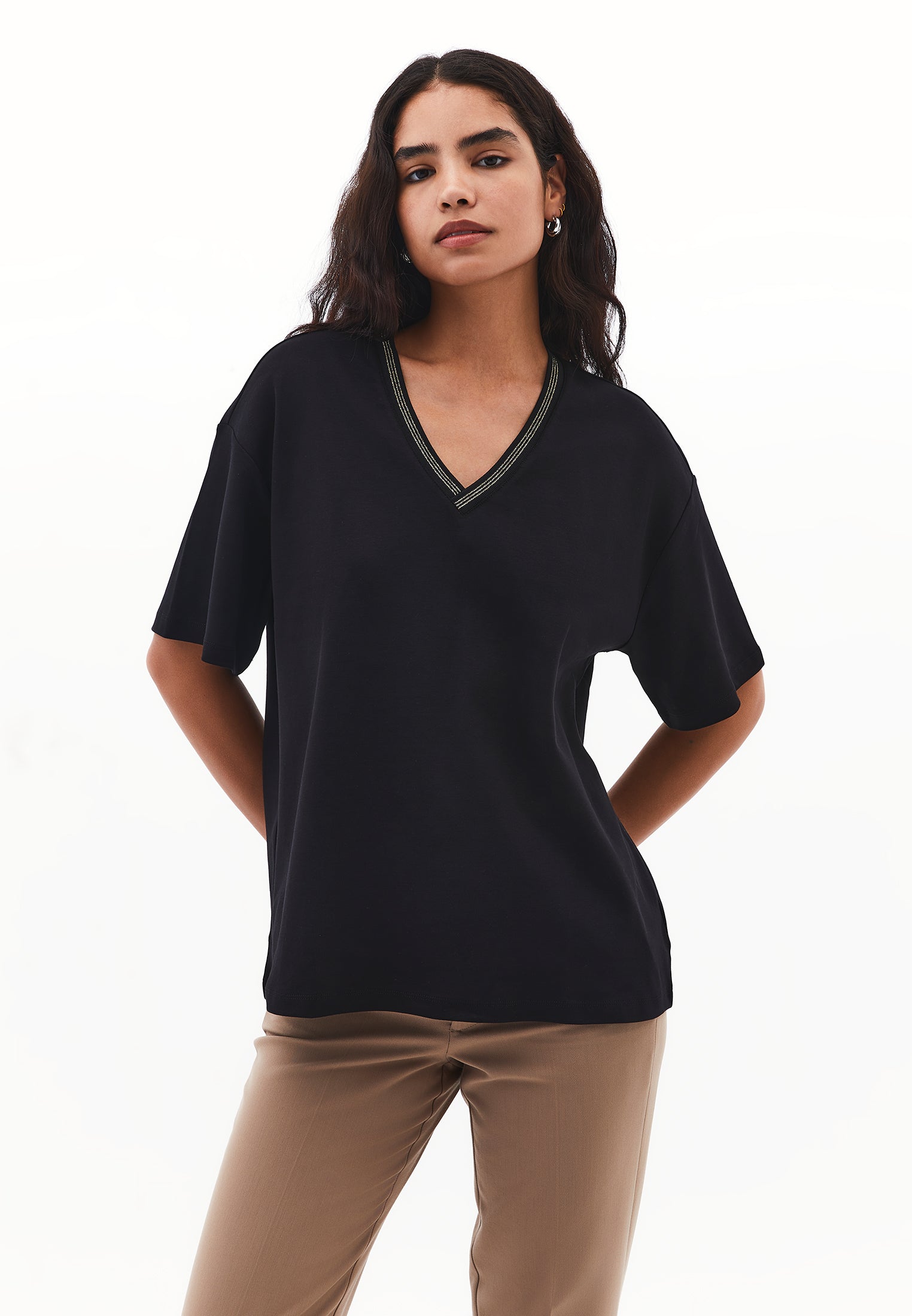 Oversize cotton t-shirt - BLACK