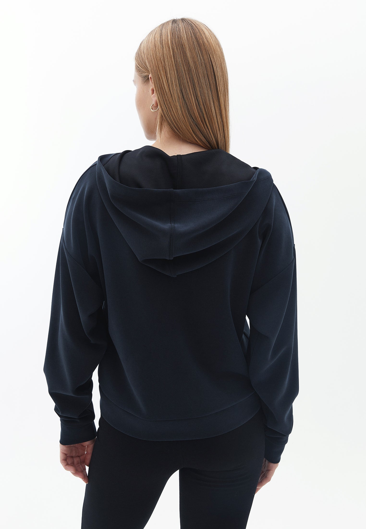 Zero collar detailed jacket - BLACK