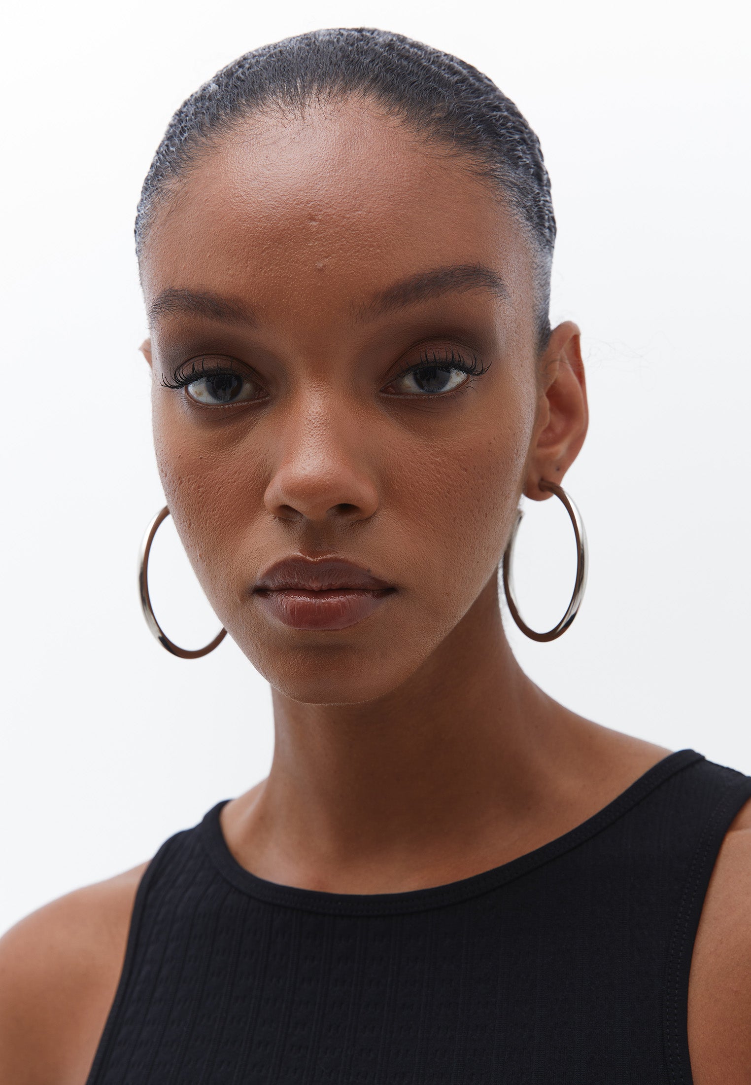 Crew neck crop top - BLACK