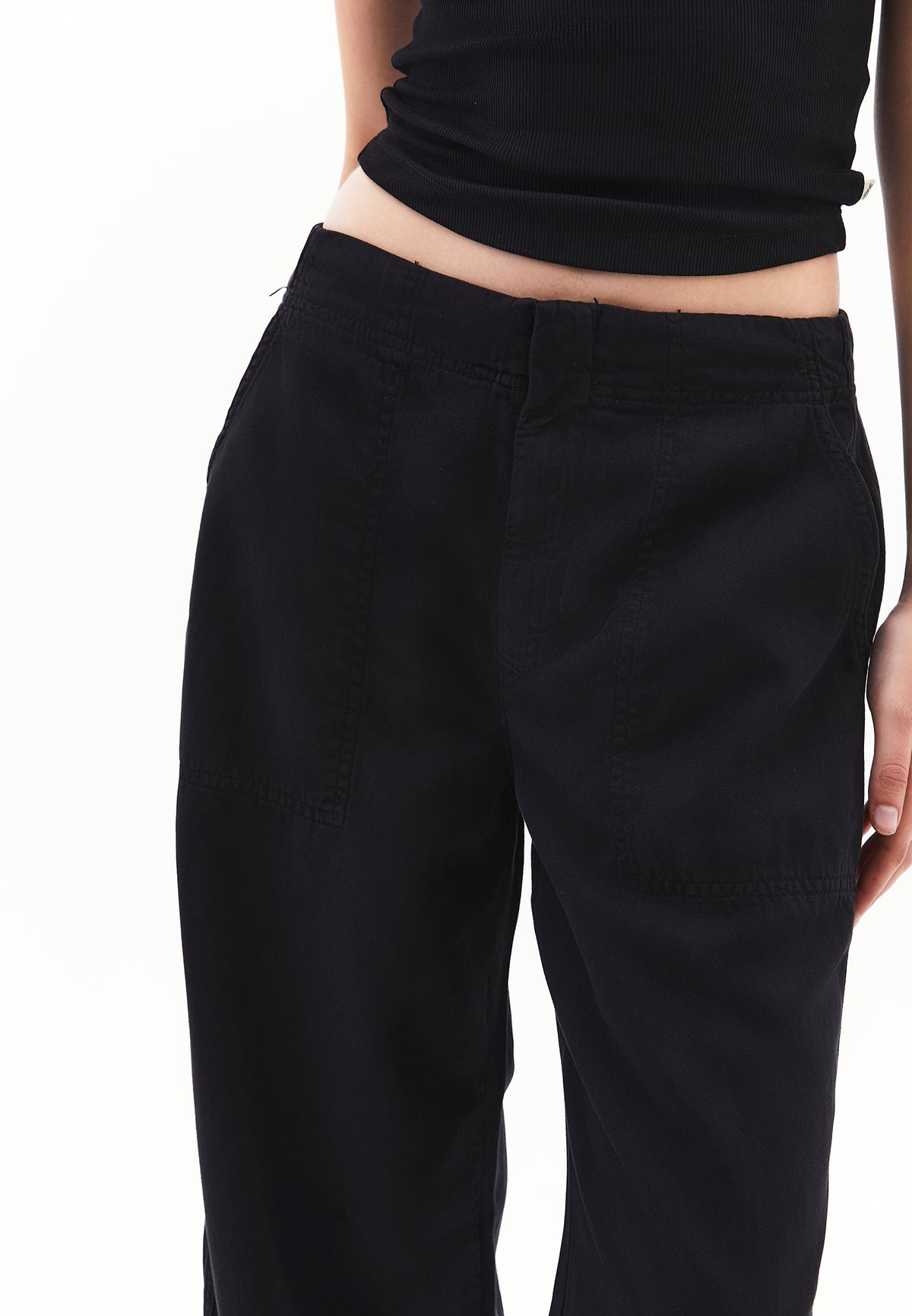 Wide Leg Trousers - BLACK