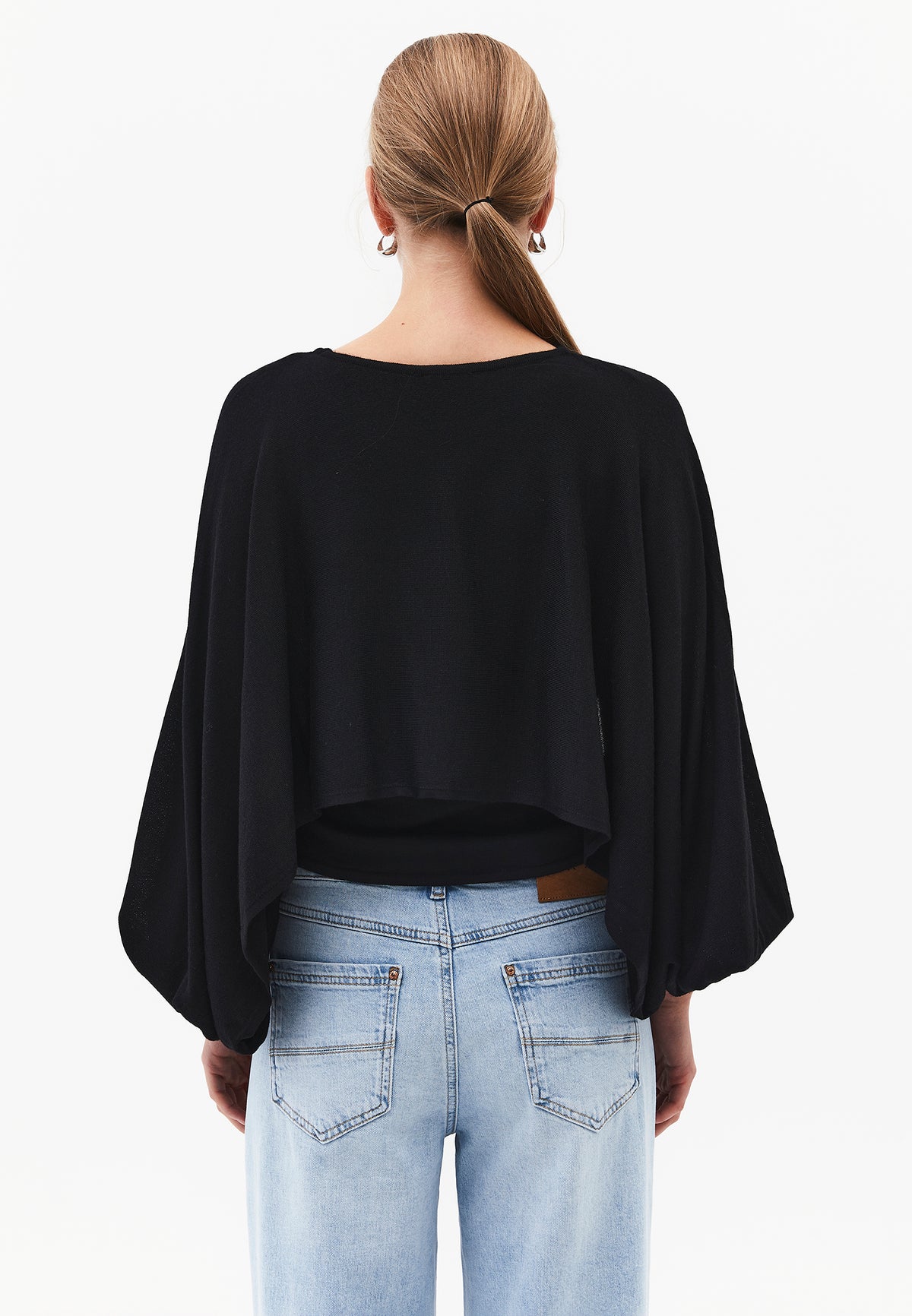 Balloon Sleeve Sweater - BLACK