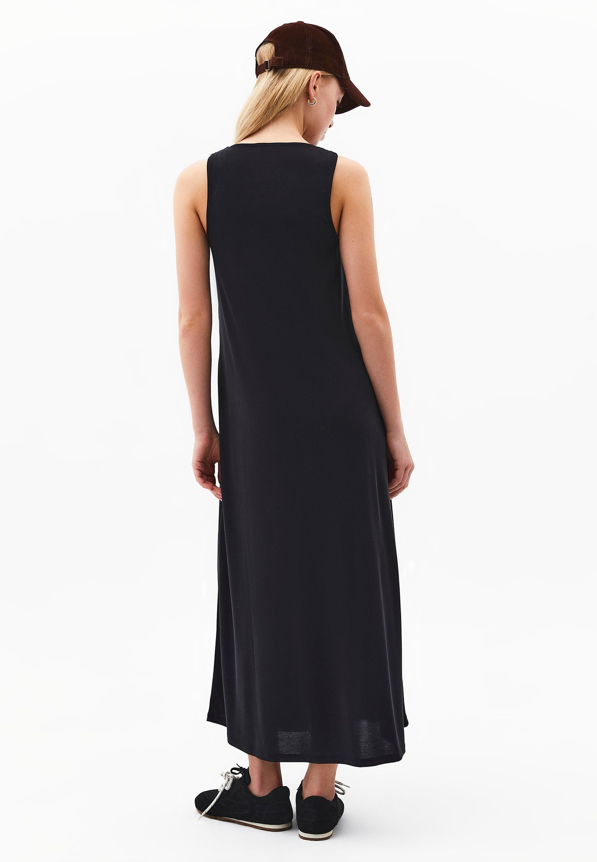Halter Neck A-Line Midi Dress - Black