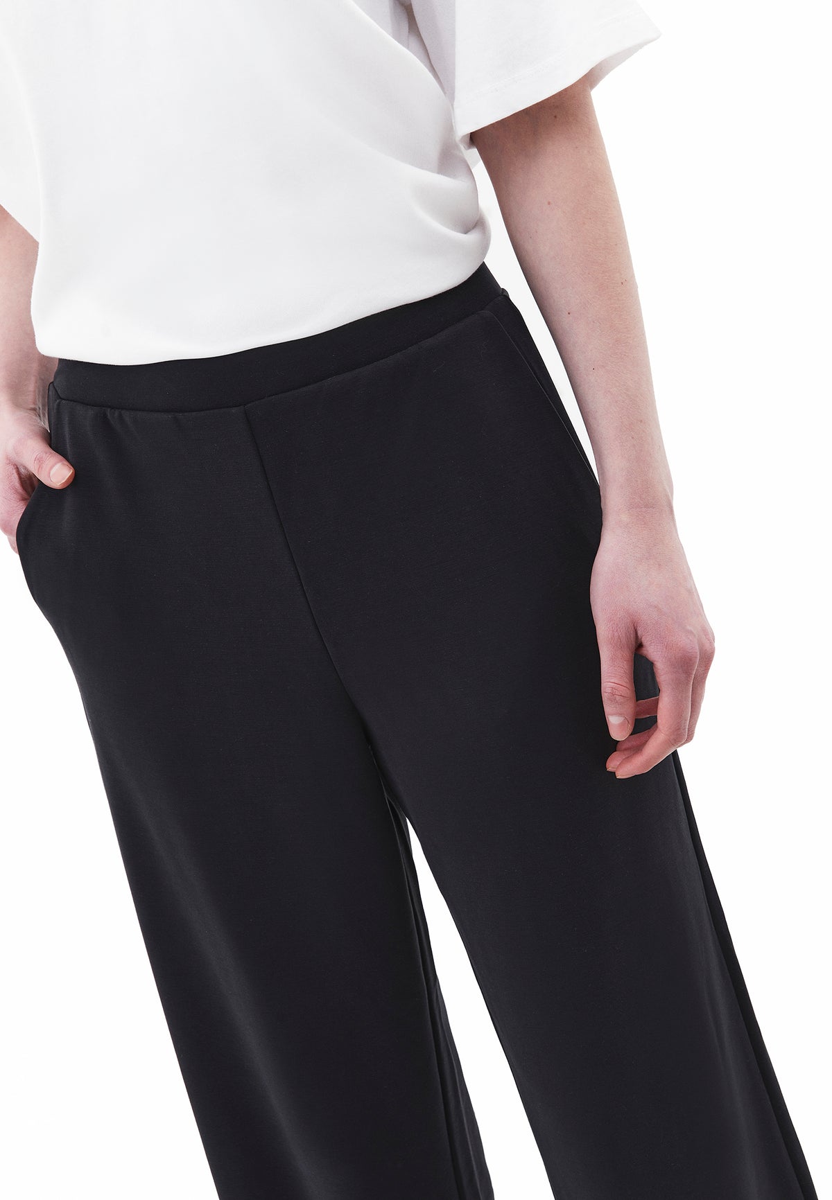 Straight Leg High Waist Sweatpant - Black