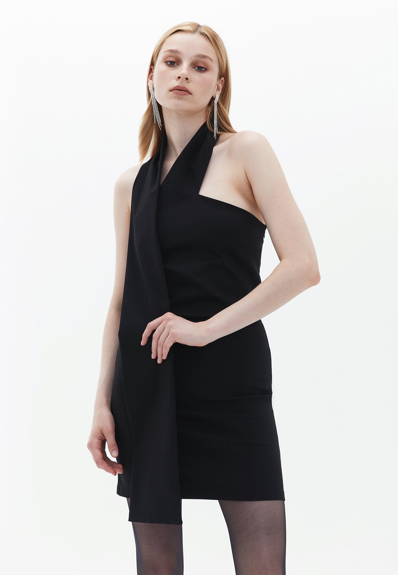 Asymmetric dress - BLACK