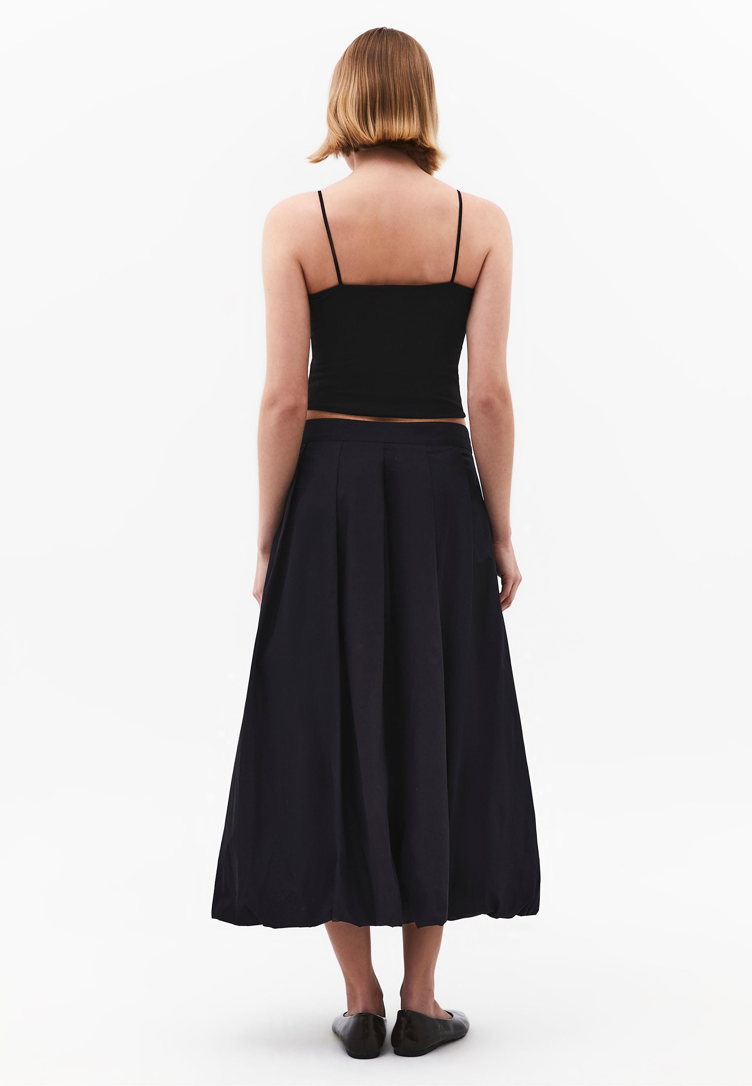 Balloon Form Long Skirt - BLACK
