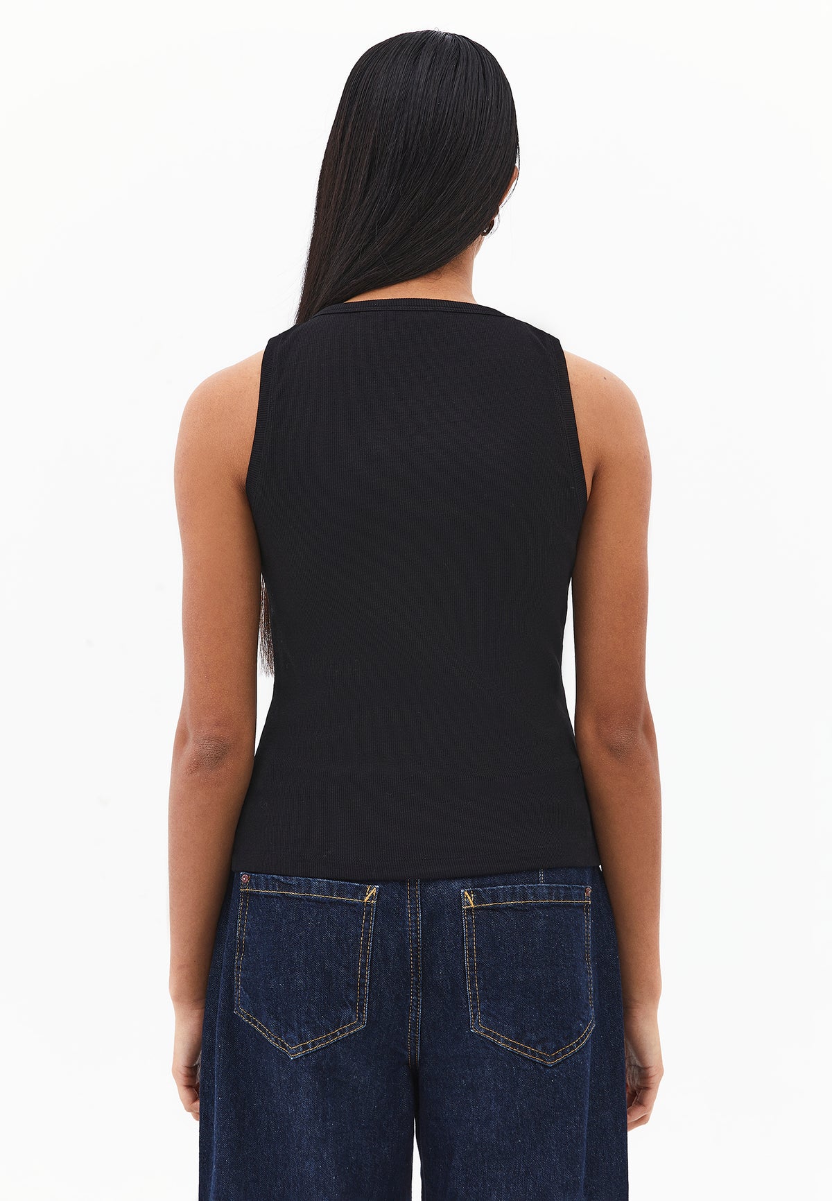 Sleeveless Crew Neck Tank Top - Black