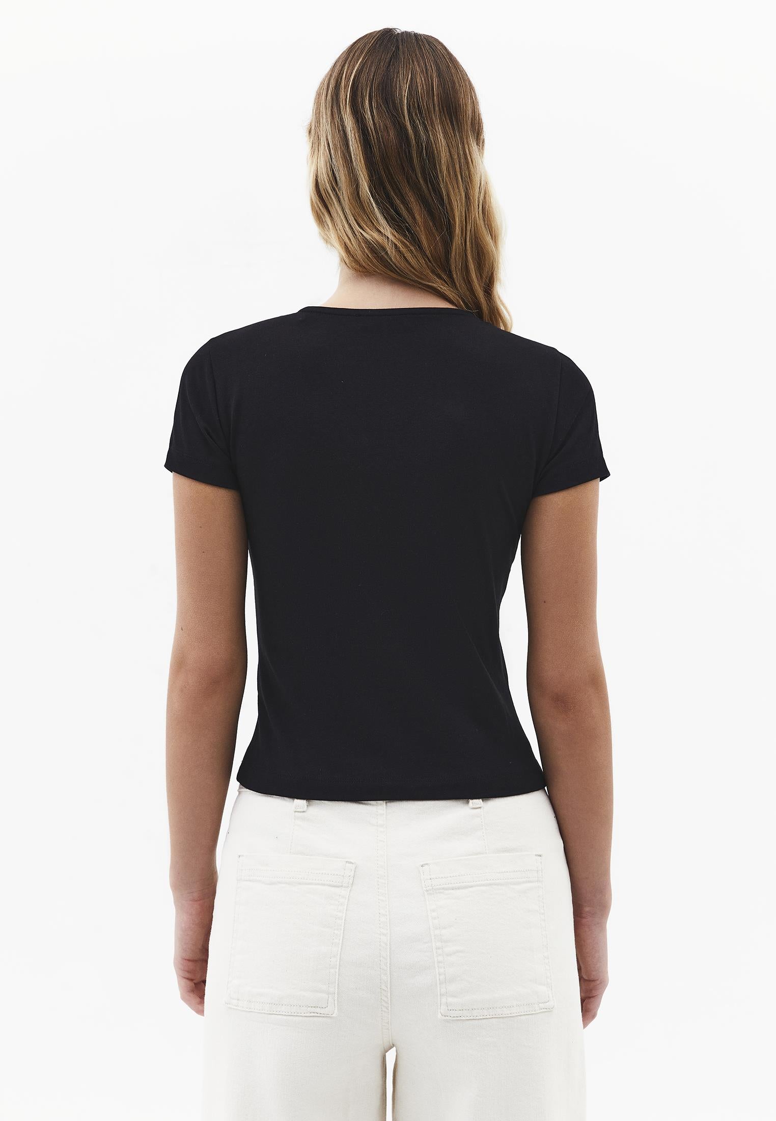 Bodycon T-Shirt Crew Neck - BLACK