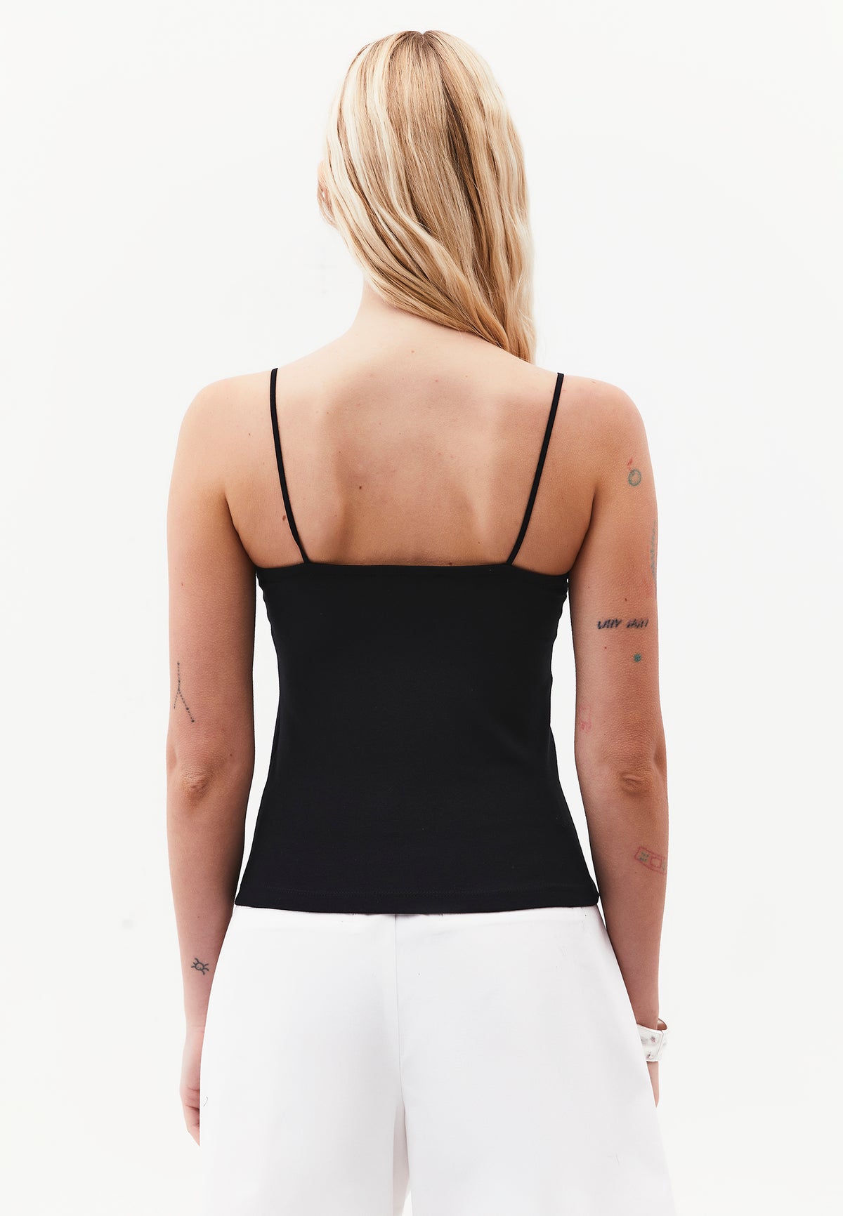 Bodycon Tank Top U Neck - BLACK