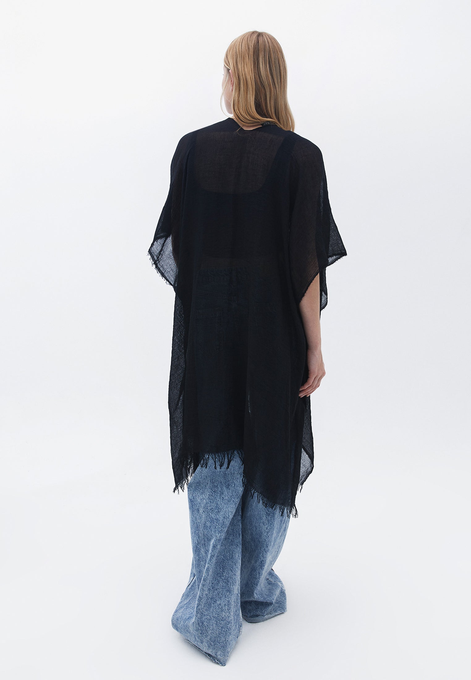 Kimono style scarf - BLACK