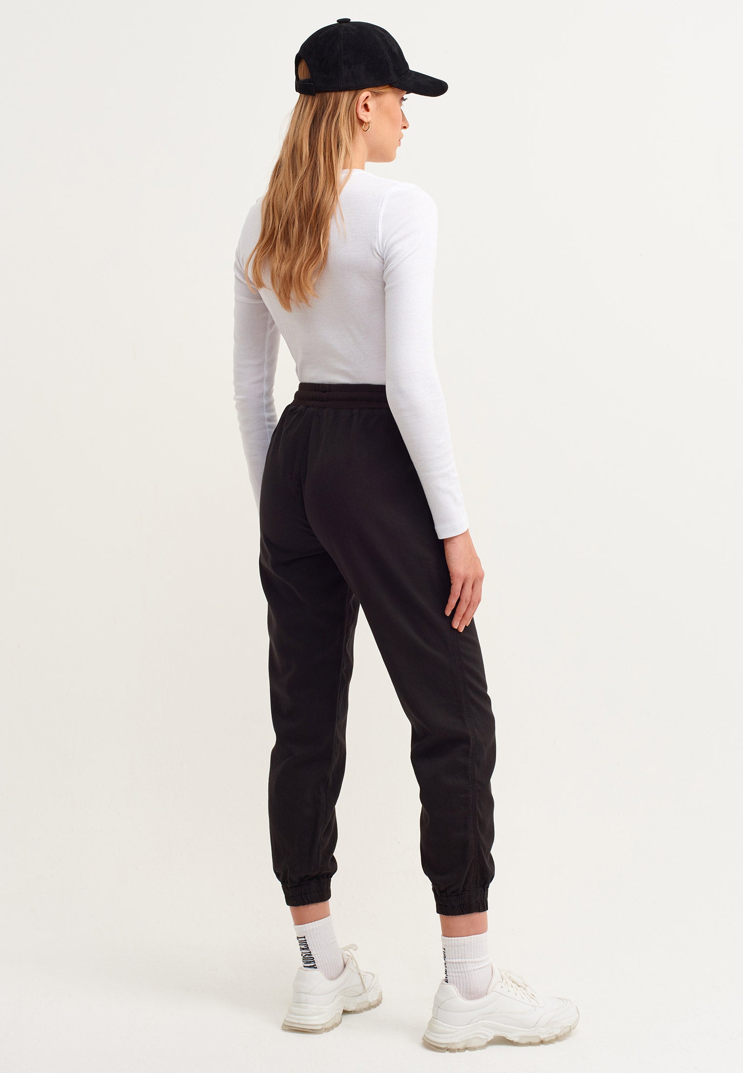 Relaxed tencel jogger pants - BLACK