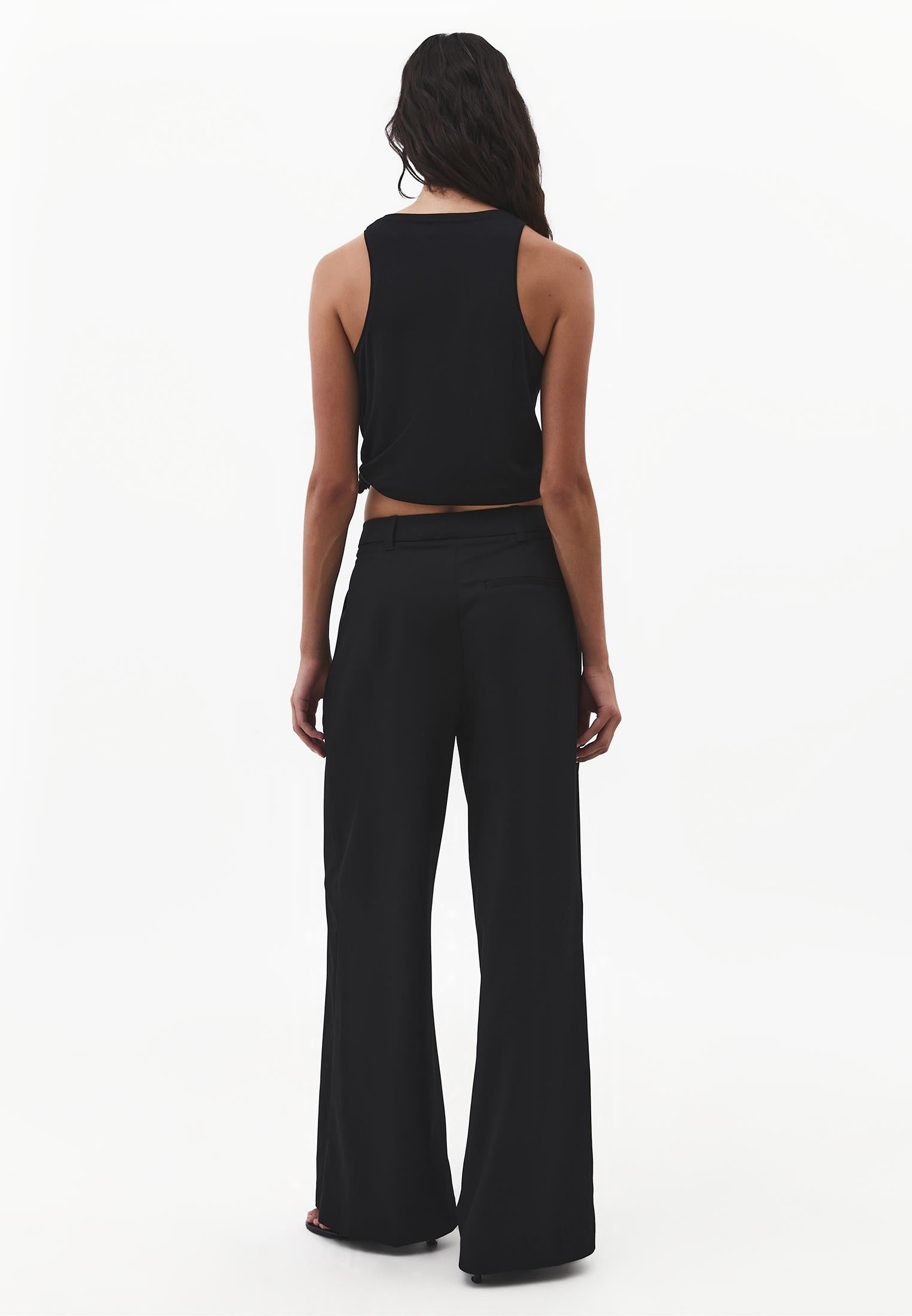 Wide Leg Wide Leg Pants - BLACK