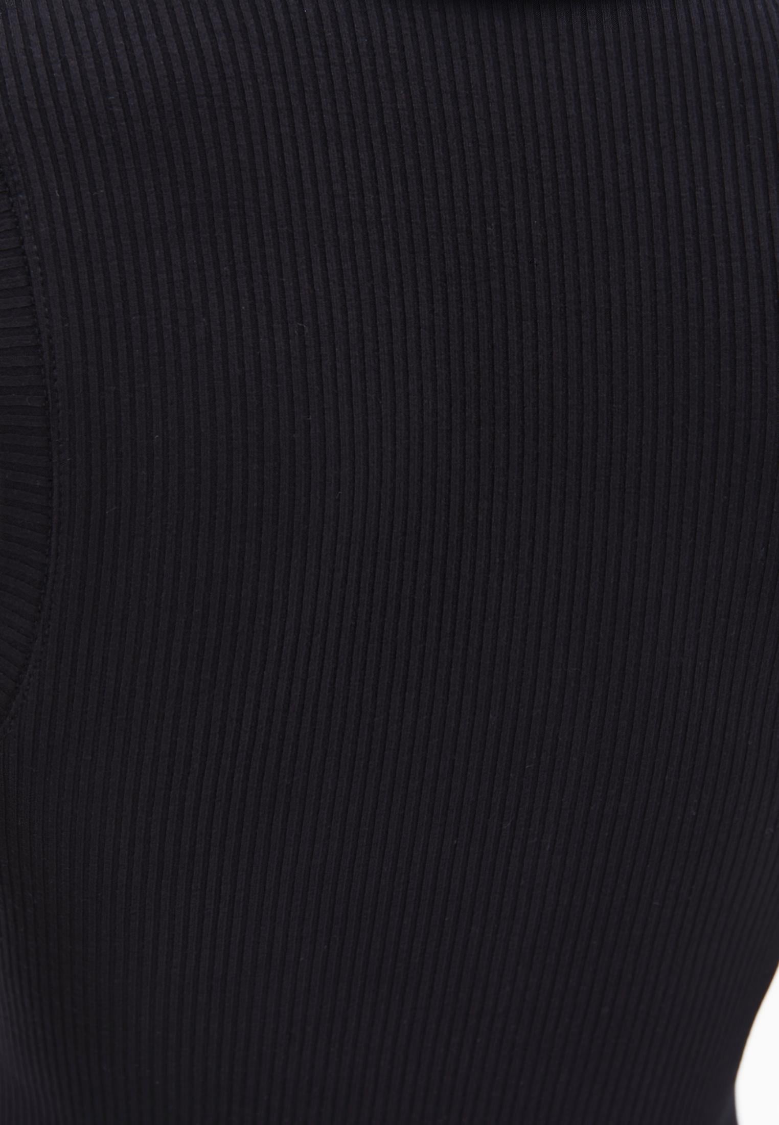 Polo Neck Tank Top - BLACK