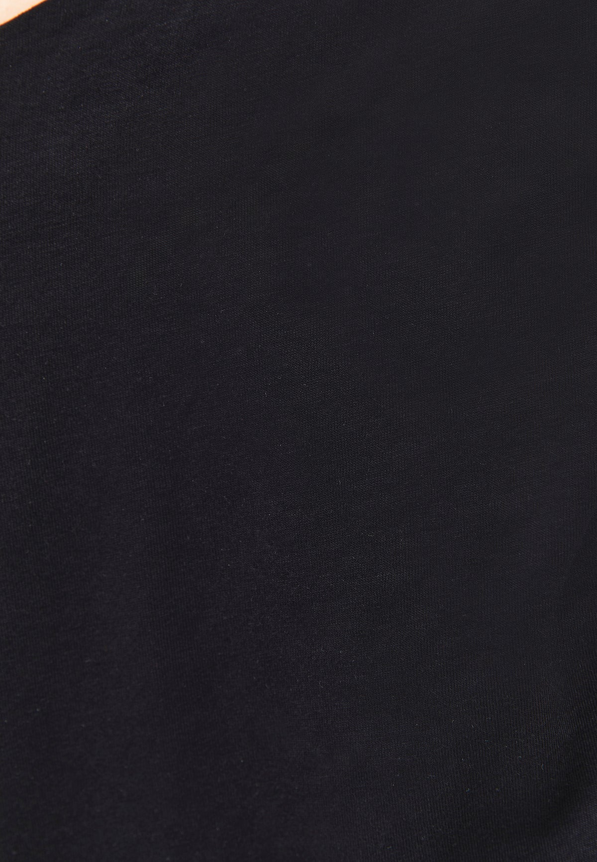 Pleated Asymmetric T-Shirt - Black