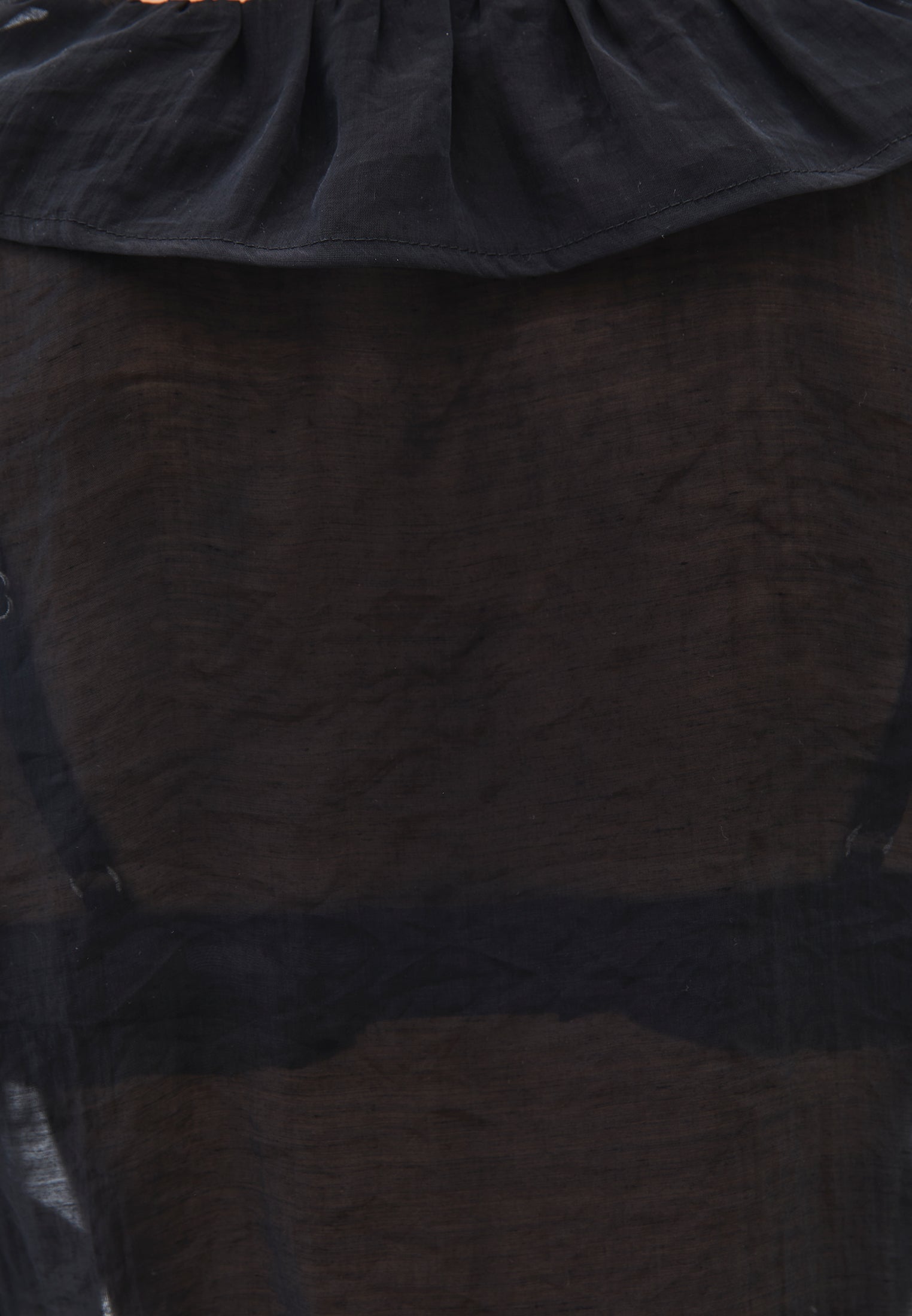 Long sleeve ruffled blouse - BLACK