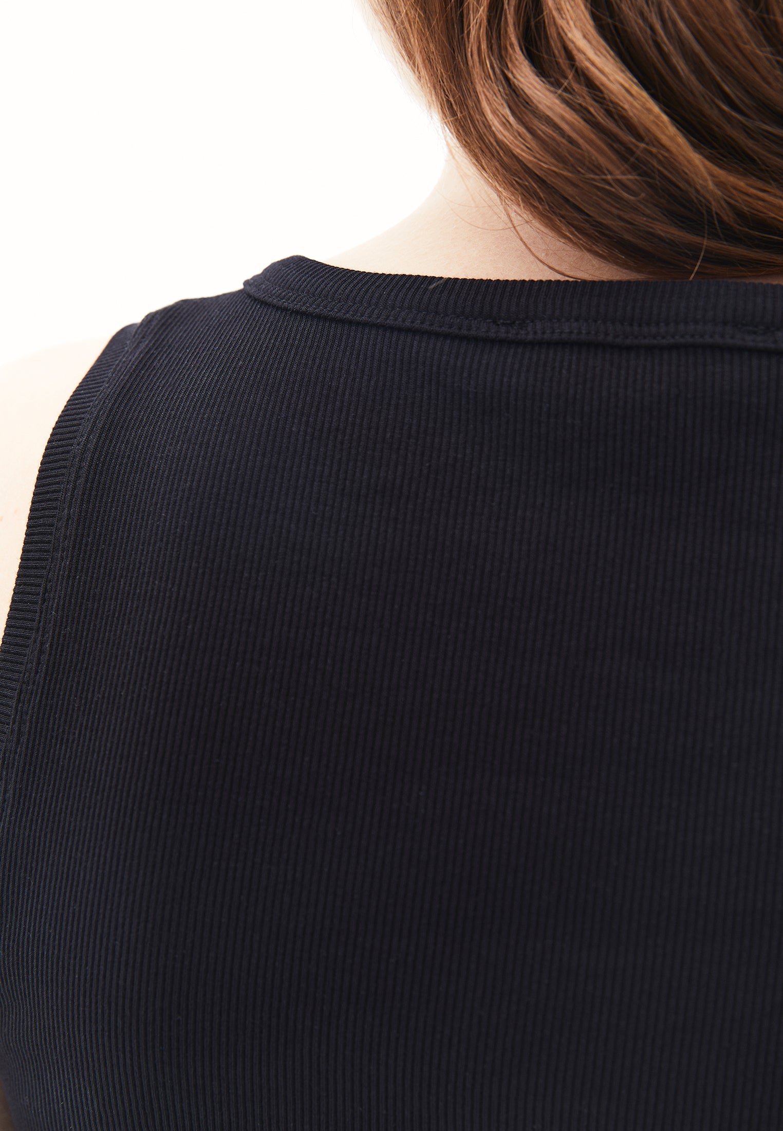 Sleeveless Tank Top With Crew Neck - BLACK