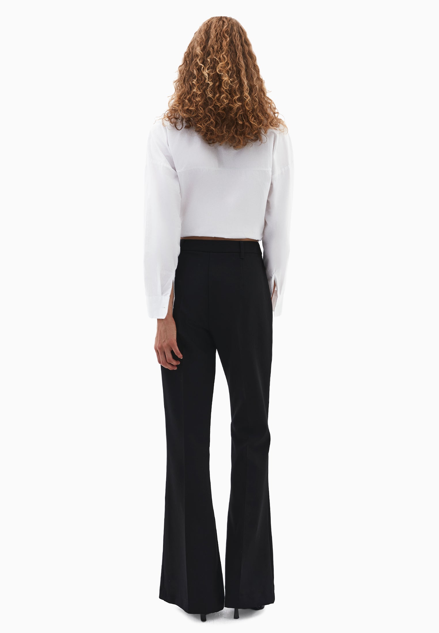 Spanish flare high waist pants - BLACK