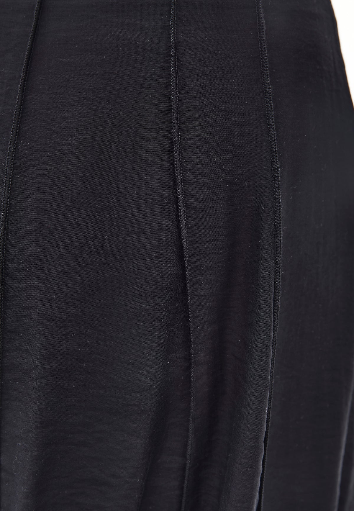 Midi Flared Woven Skirt - Black