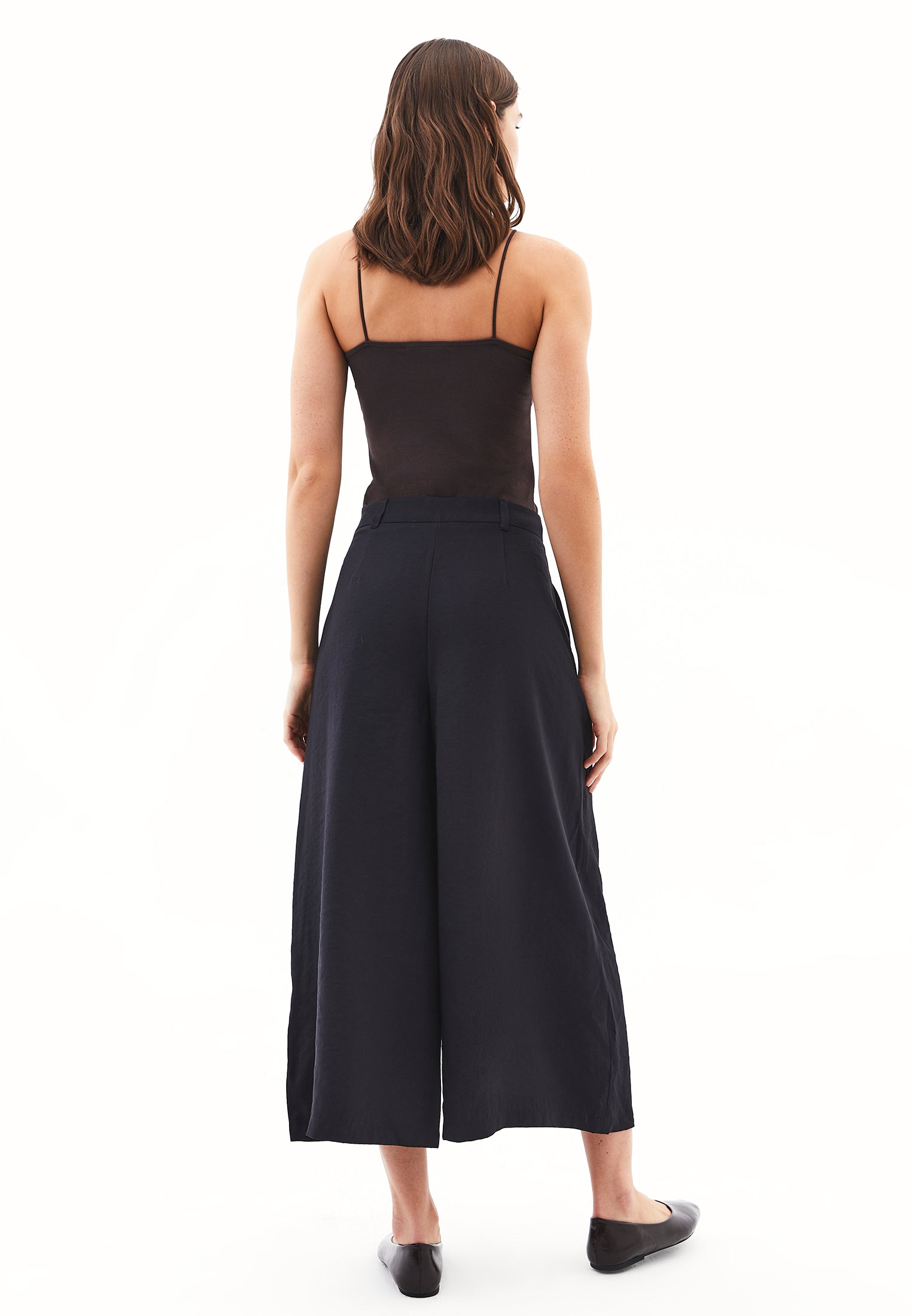 High waist wide leg pants - BLACK