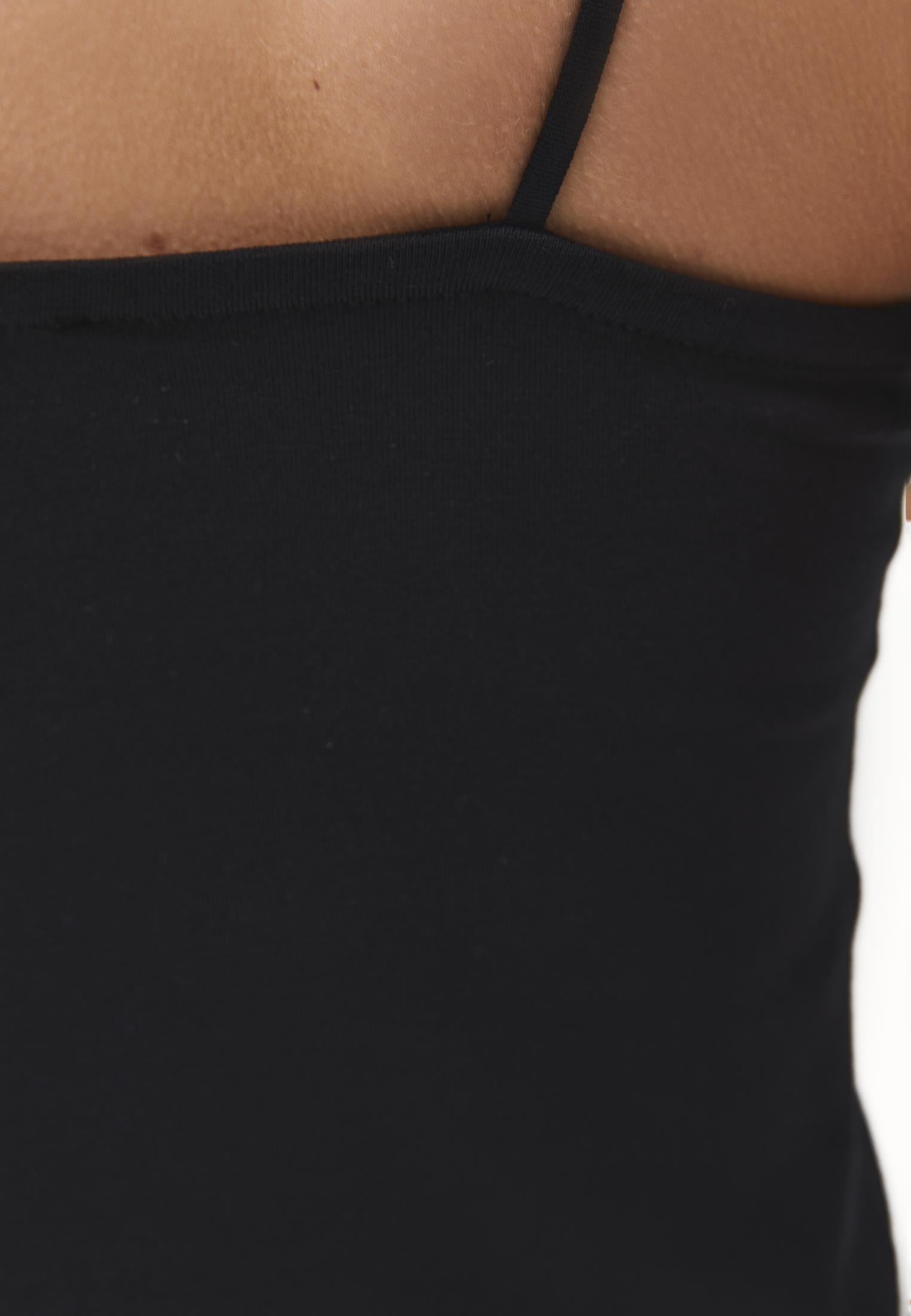 Bodycon Tank Top U Neck - BLACK