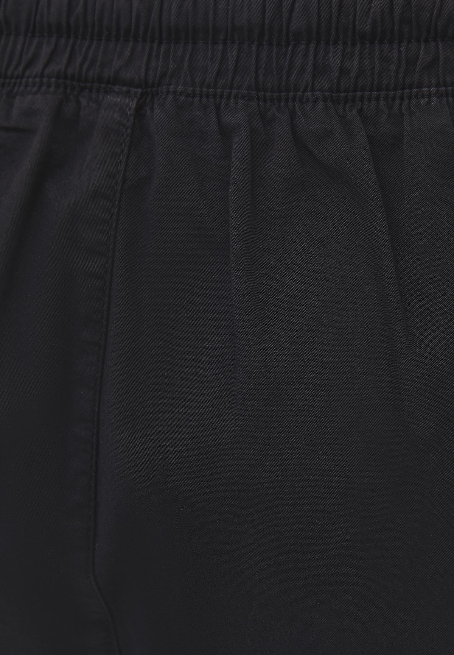 Ultra High Waist Elastic Waistband Tie Shorts - BLACK