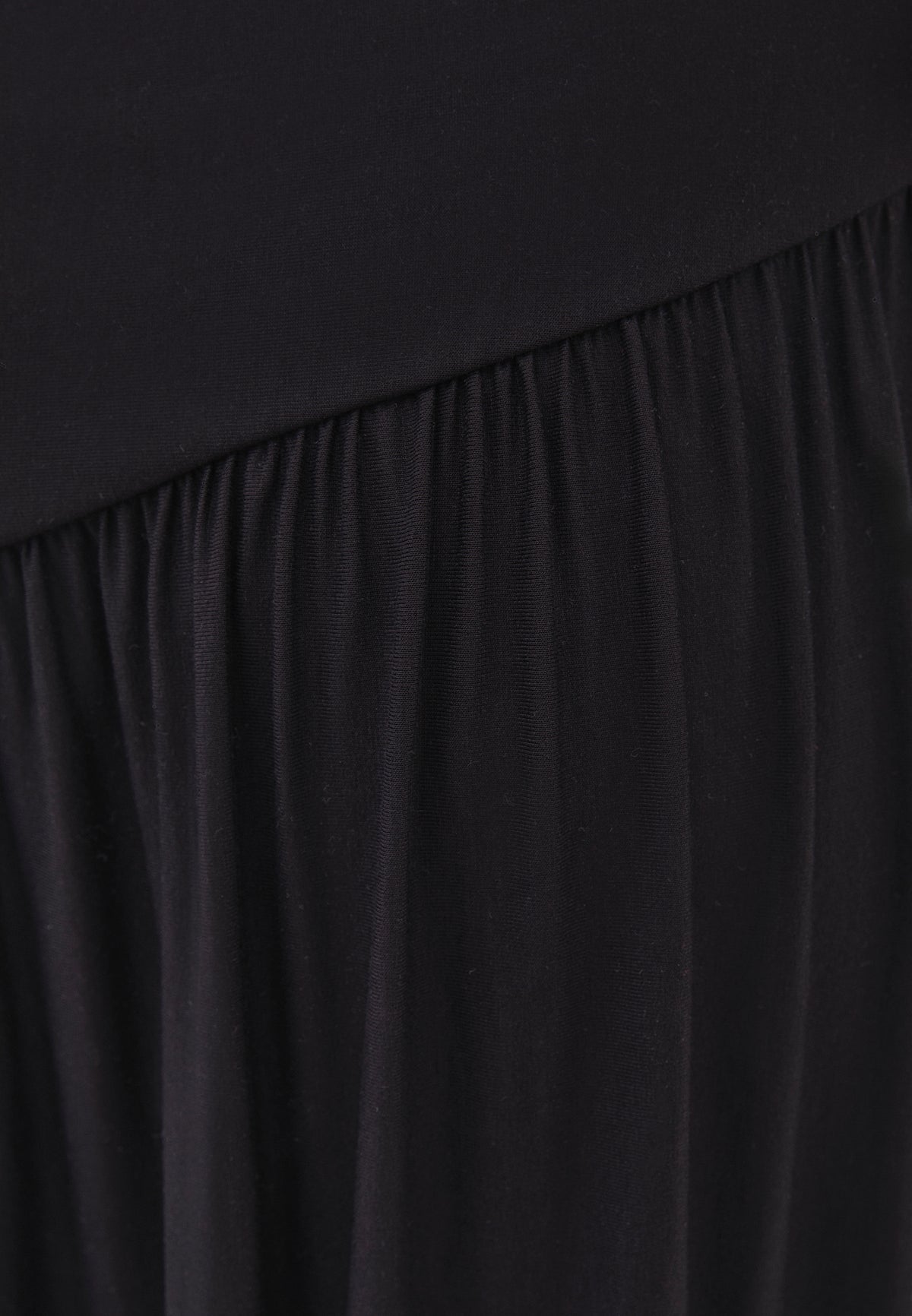 Flared Long Skirt - Black