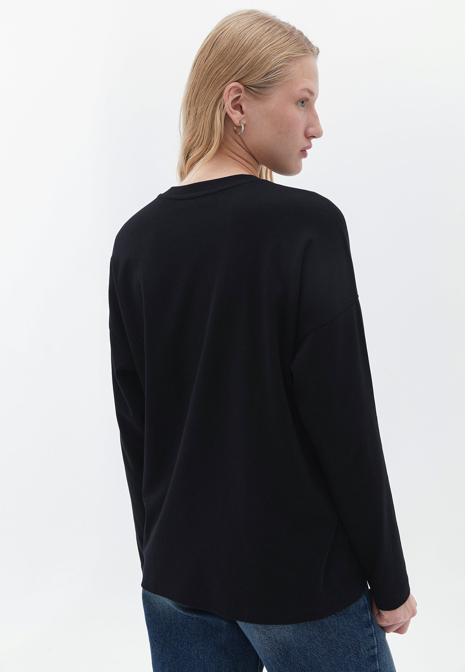 Long sleeve loose t-shirt - BLACK