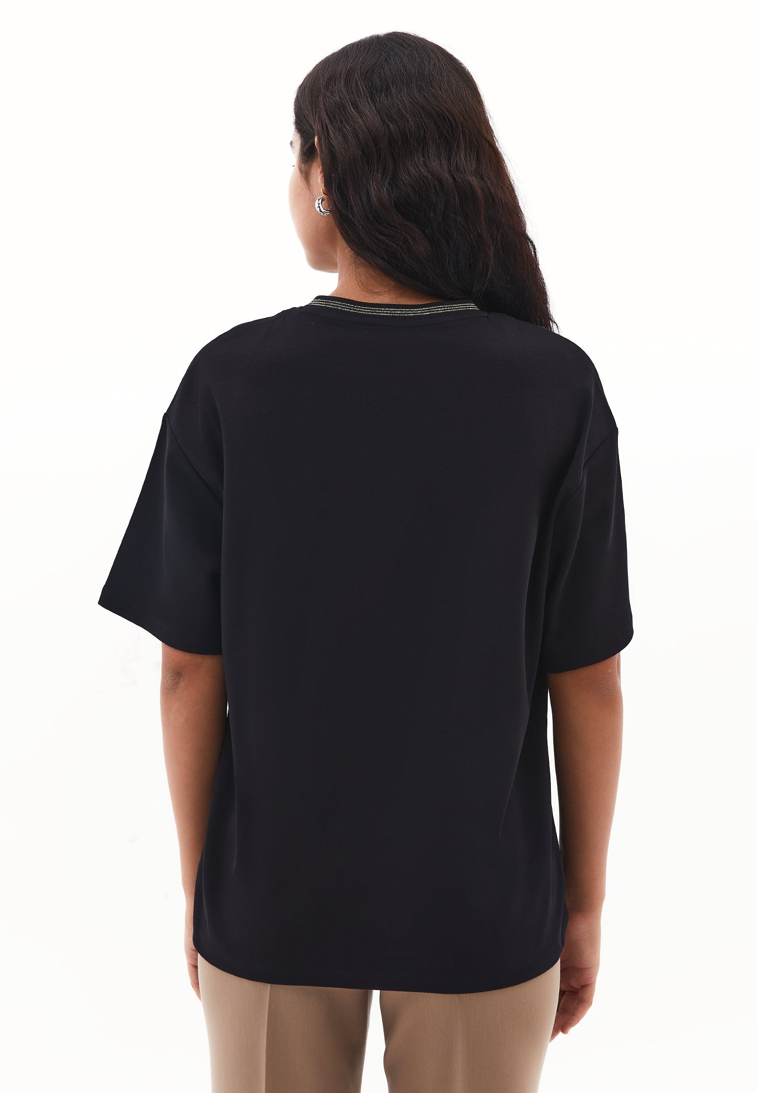 Oversize cotton t-shirt - BLACK