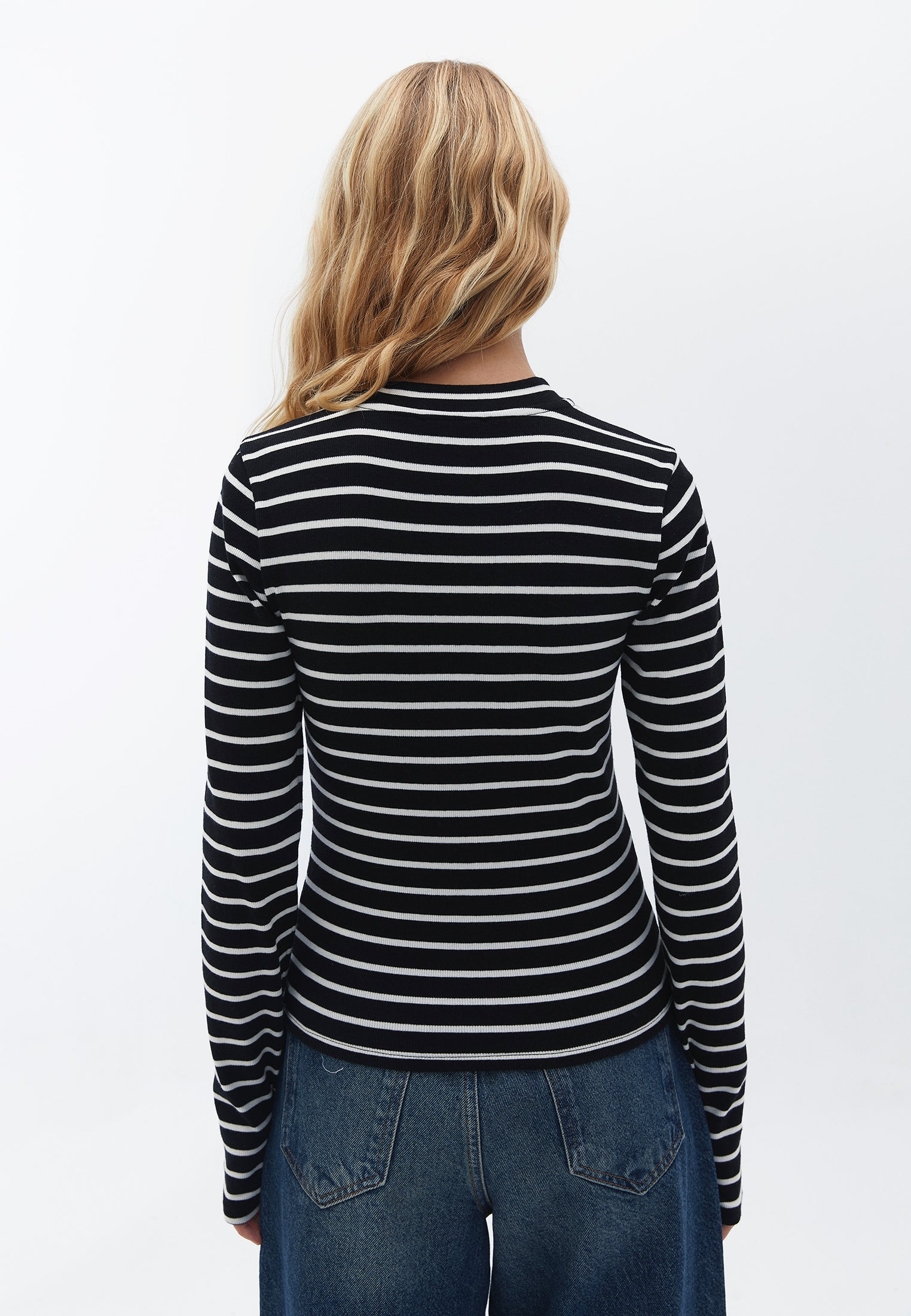 High neck t-shirt - ICE MILK/BLACK