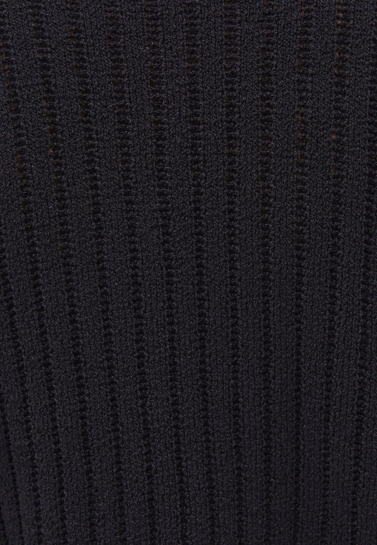 Ribbed V-Neck Long Sleeve Sweater - Black