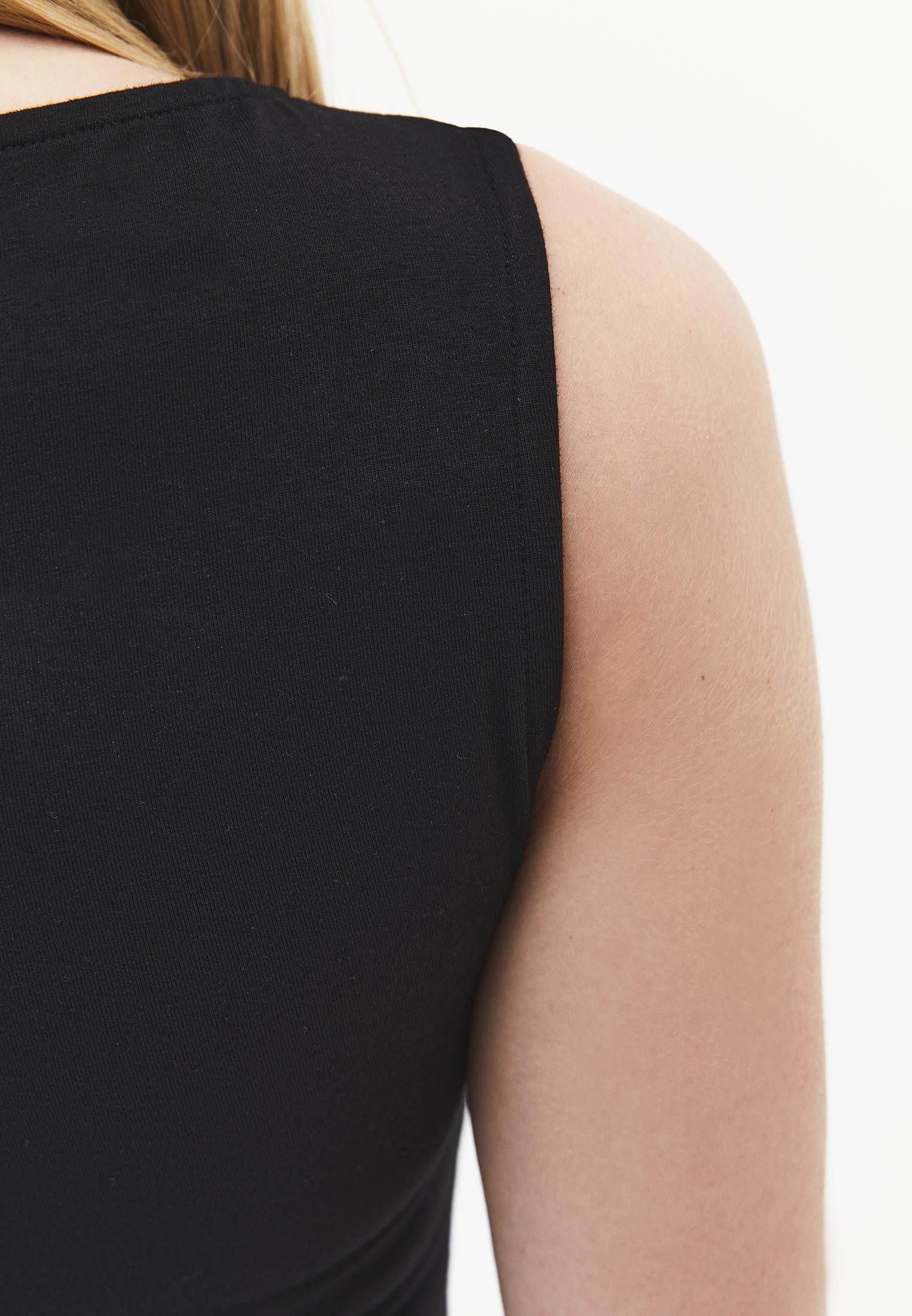 Boat Neck Tank Top - BLACK