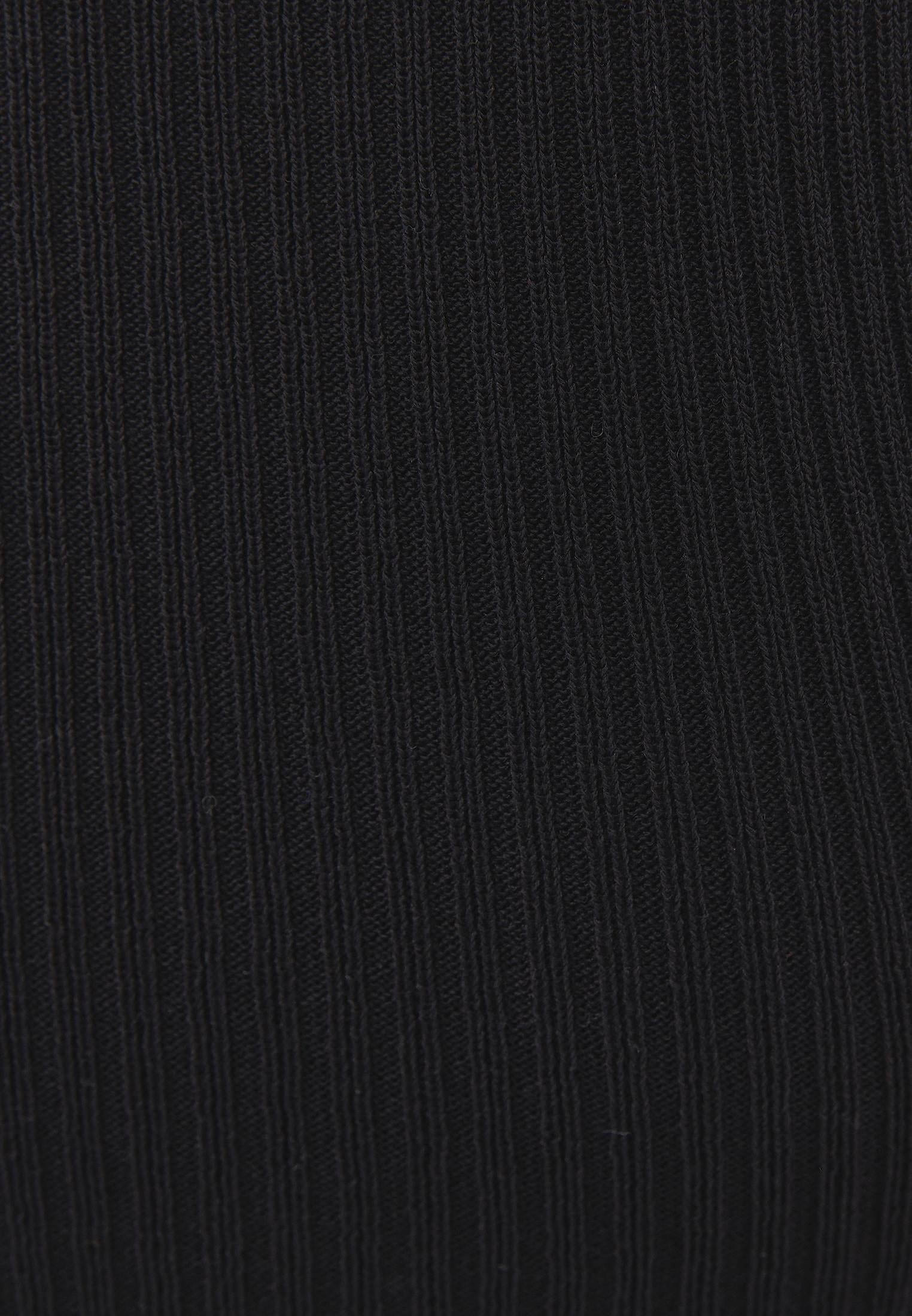 Ribbed Tank Top With Boat Neck - BLACK