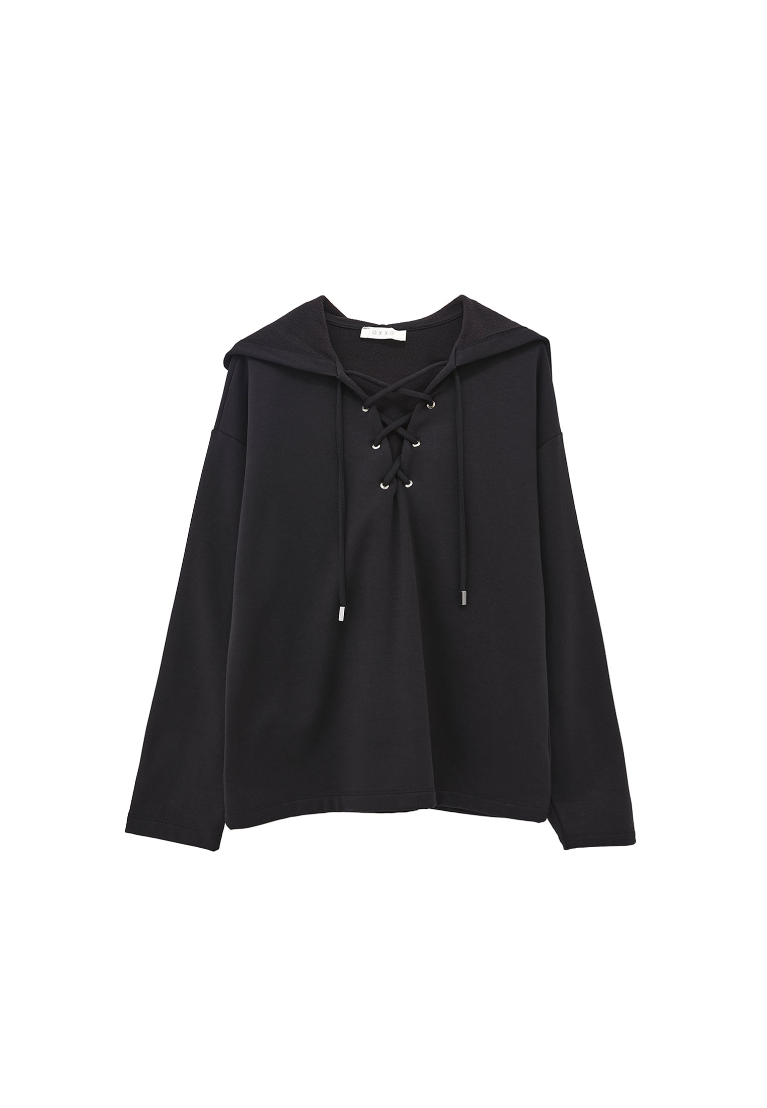 Hooded oversized sweatshirt - BLACK