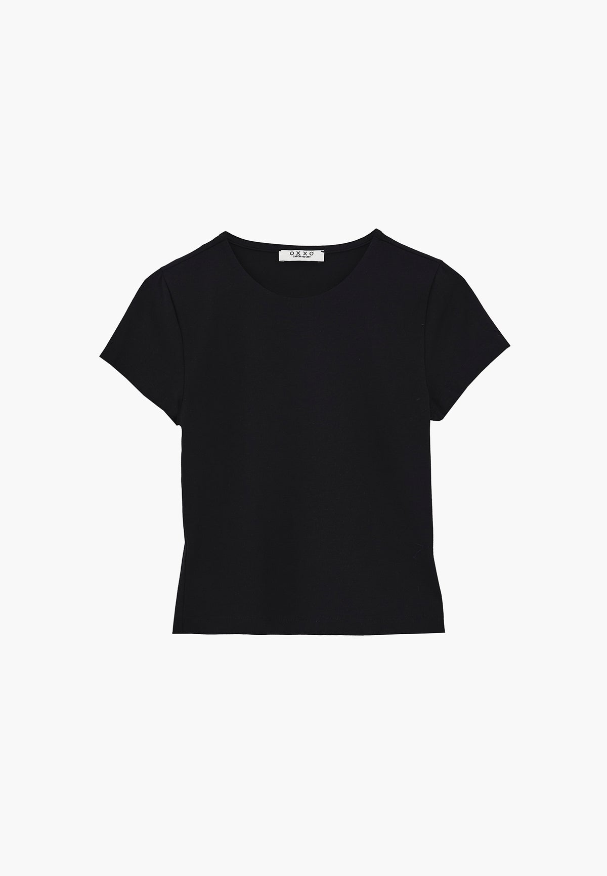 Bodycon T-Shirt Crew Neck - BLACK