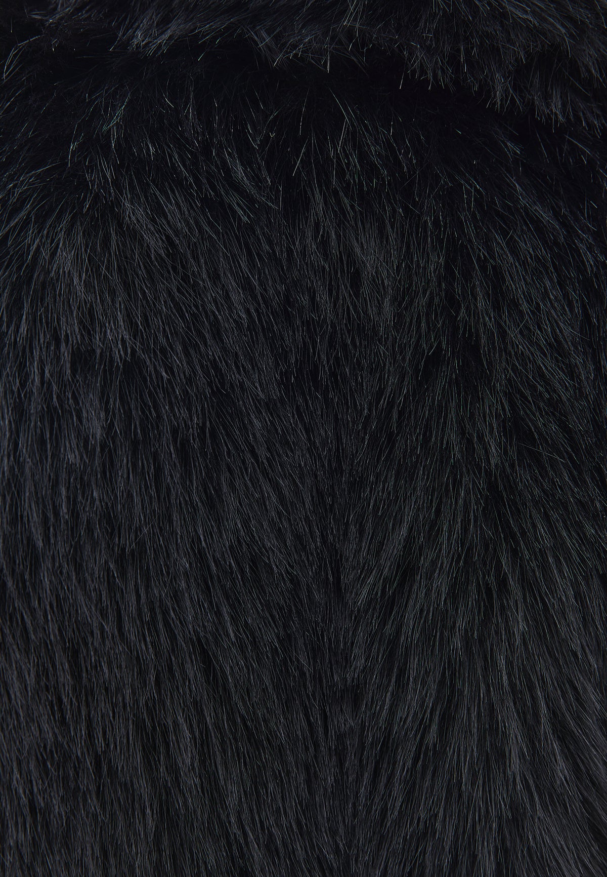 V Neck Faux Fur Vest - BLACK