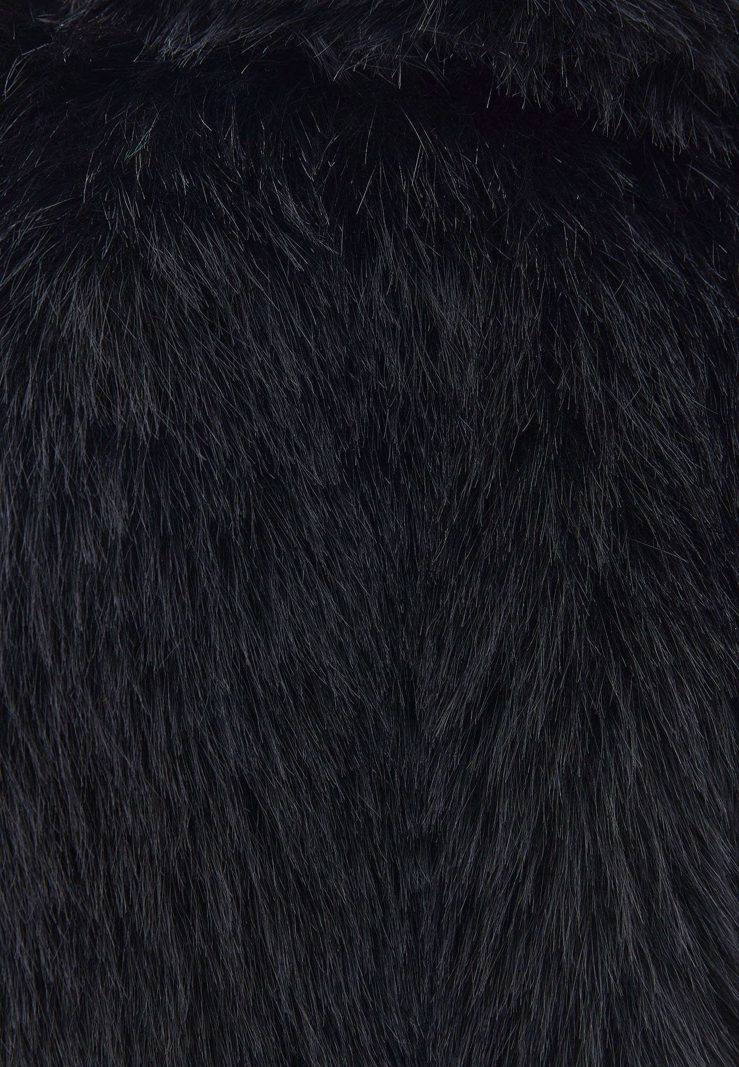 V neck faux fur vest - BLACK