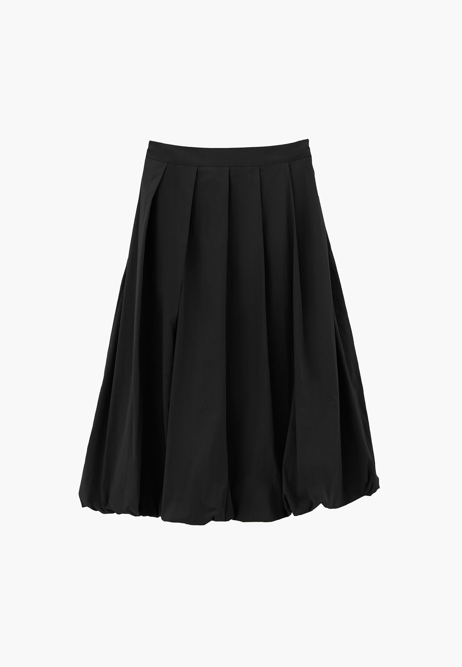 Balloon Form Long Skirt - BLACK