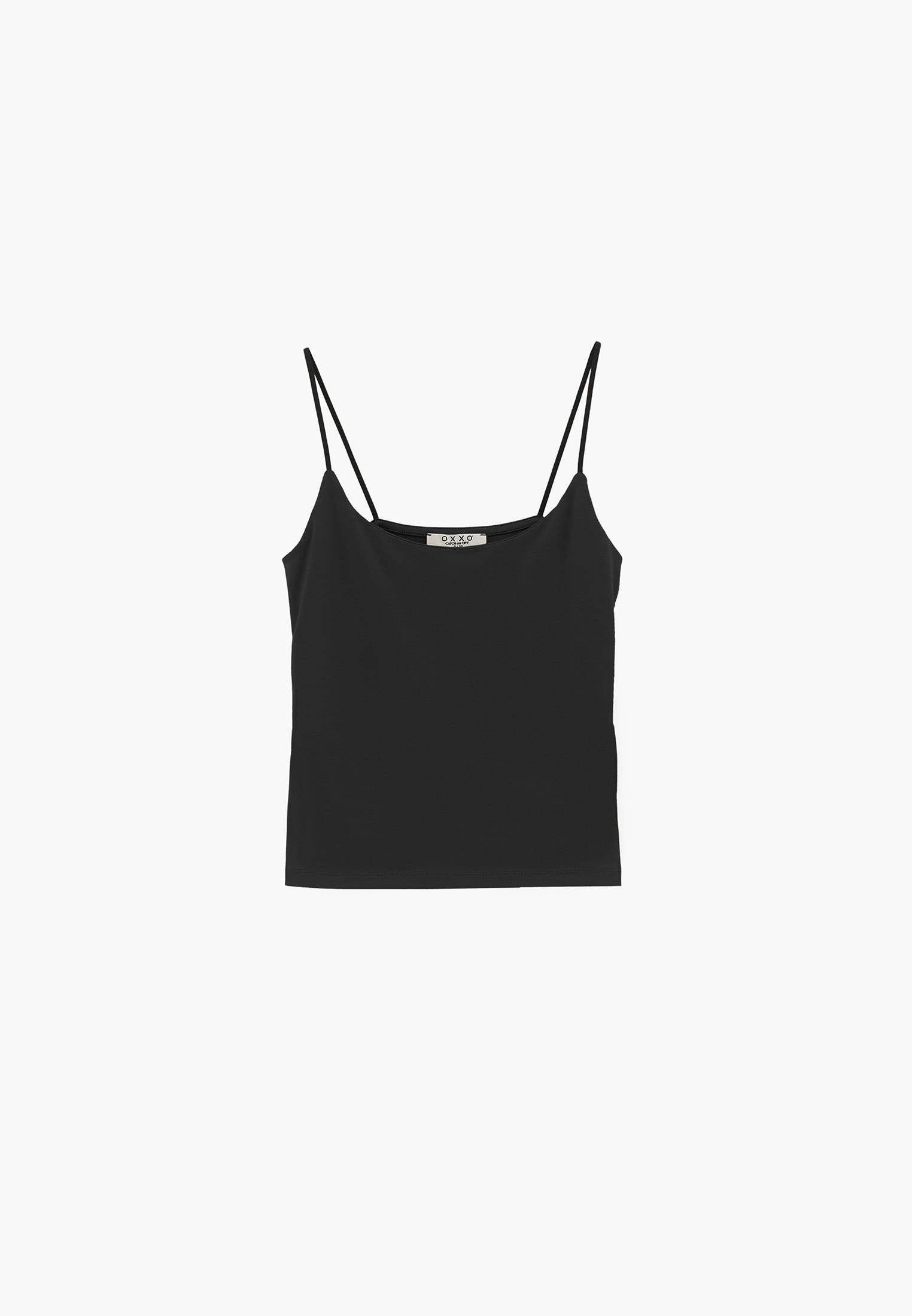 Bodycon Tank Top U Neck - BLACK